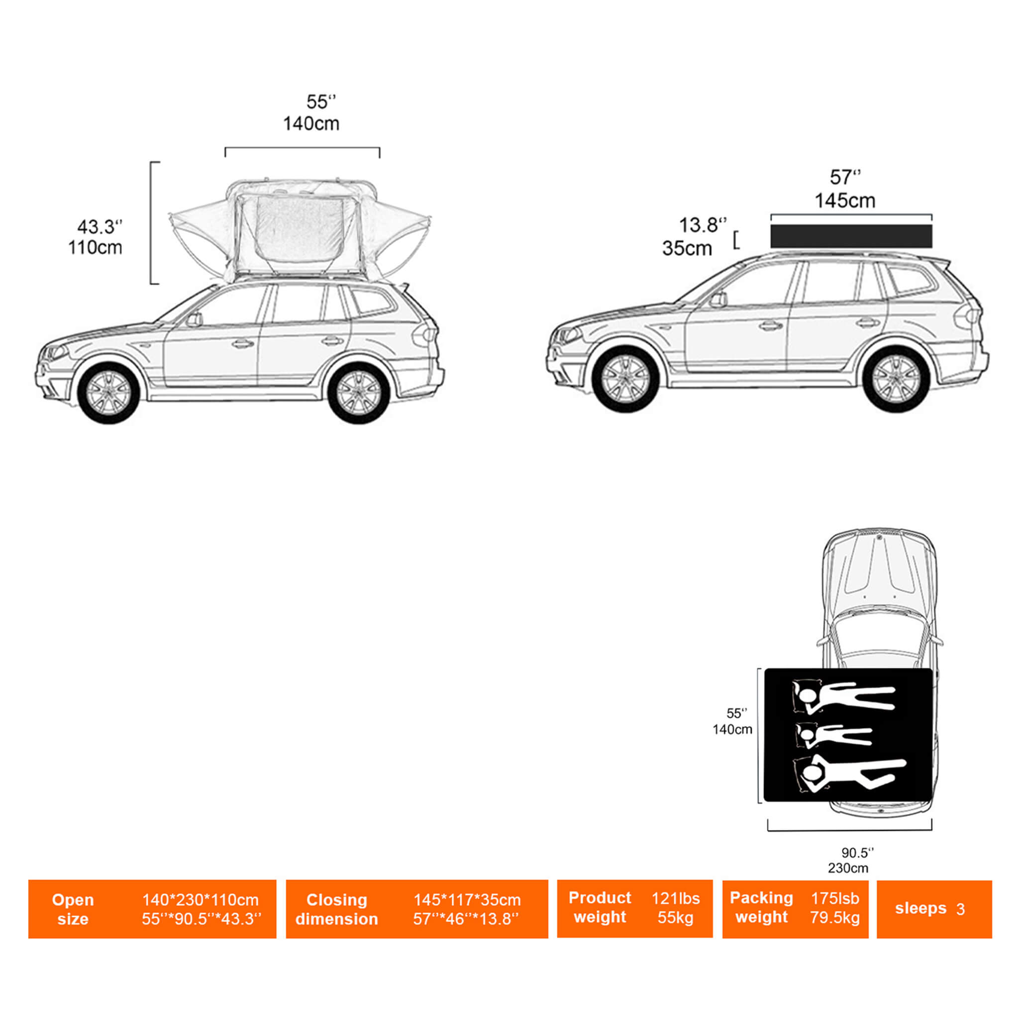 Naturnest Andromeda Green Soft Shell Rooftop Tent With Large Panoramic Skylight & YKK Doors (SAK50612) - We The Collective