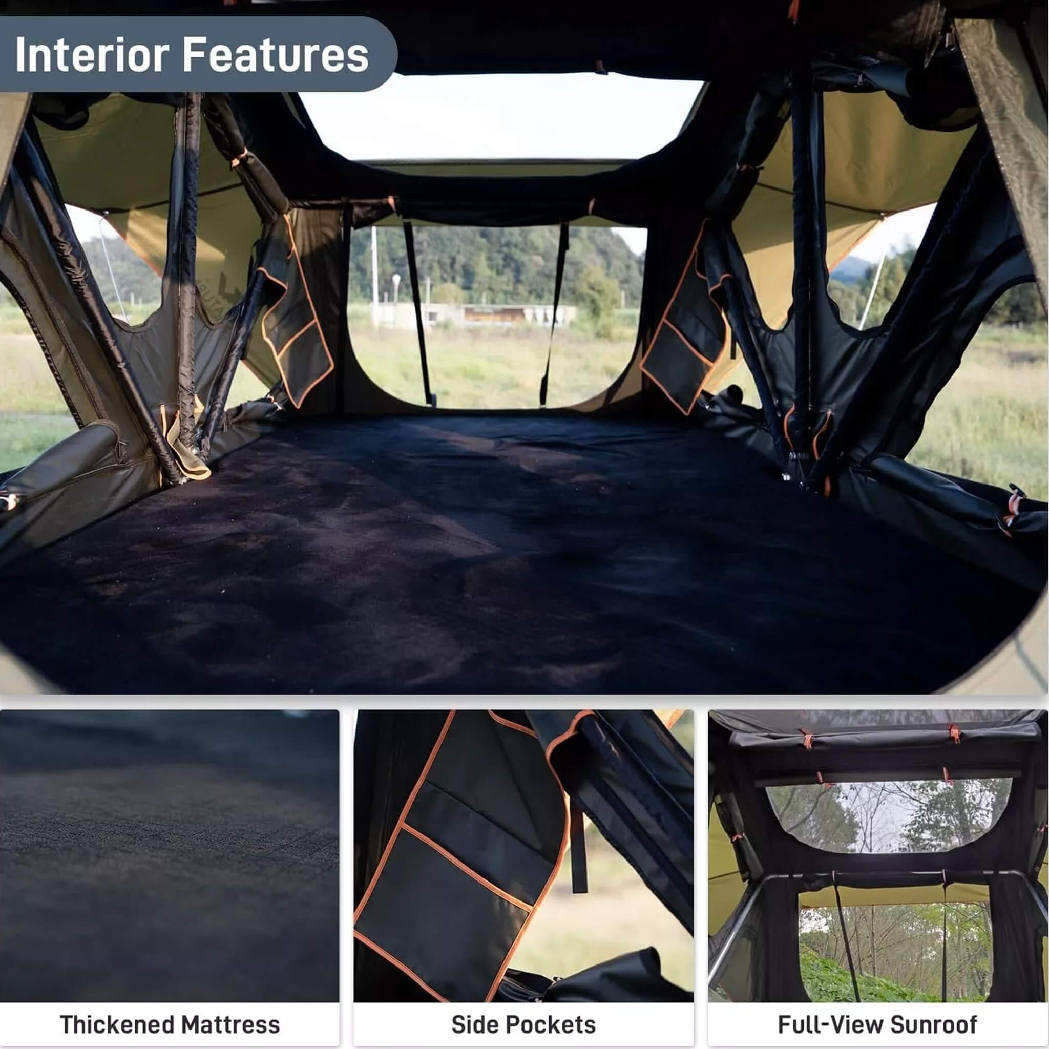 Naturnest Andromeda Green Soft Shell Rooftop Tent With Large Panoramic Skylight & YKK Doors (SAK50612) - We The Collective