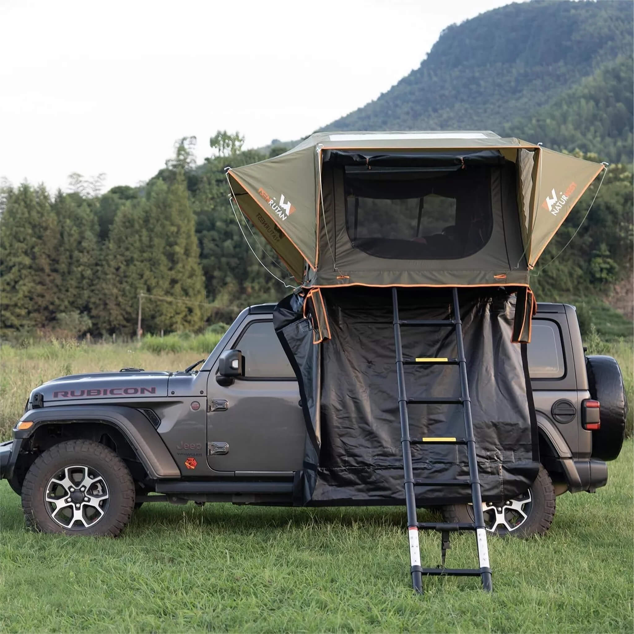 Naturnest Andromeda Green Soft Shell Rooftop Tent With Large Panoramic Skylight & YKK Doors (SAK50612) - We The Collective