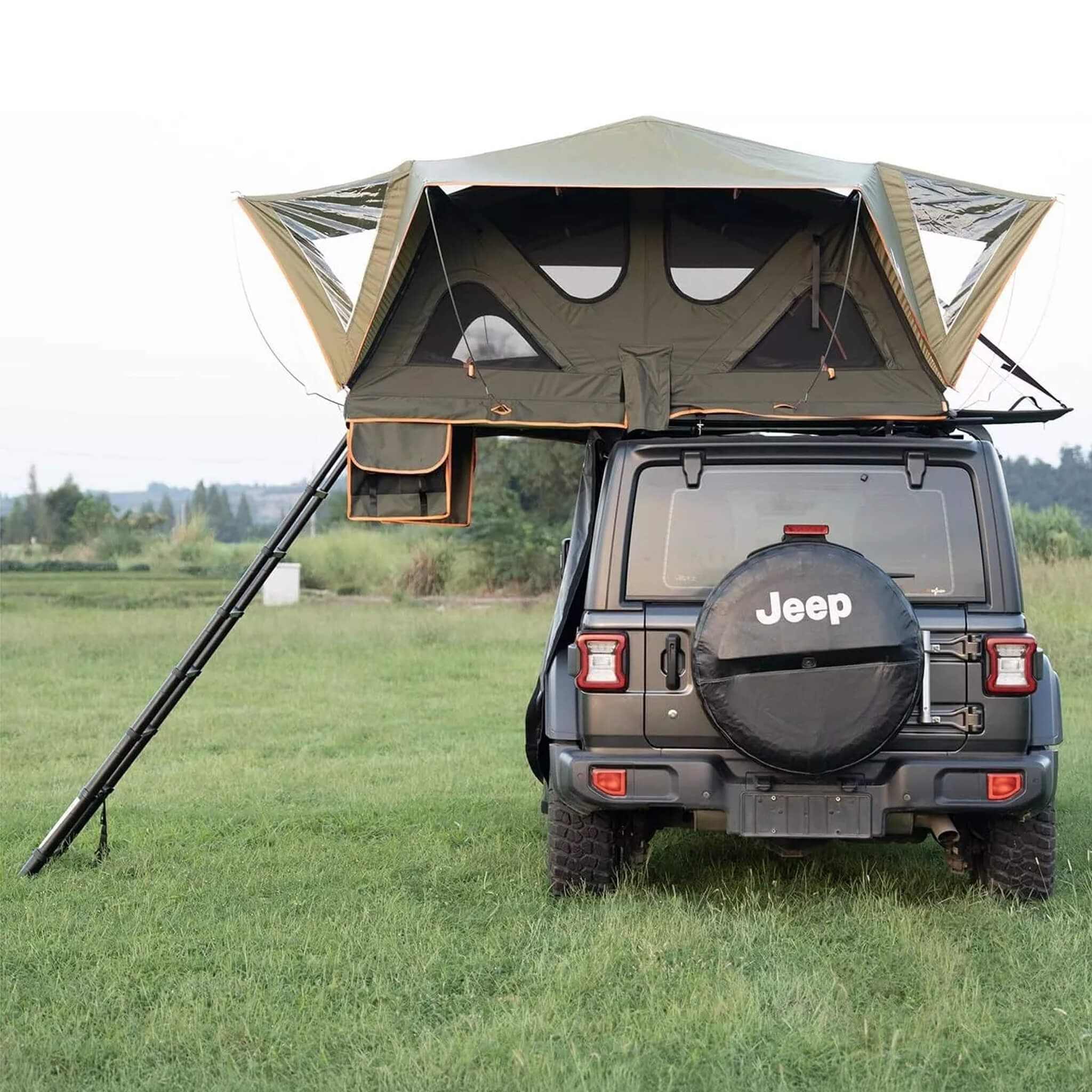 Naturnest Andromeda Green Soft Shell Rooftop Tent With Large Panoramic Skylight & YKK Doors (SAK50612) - We The Collective