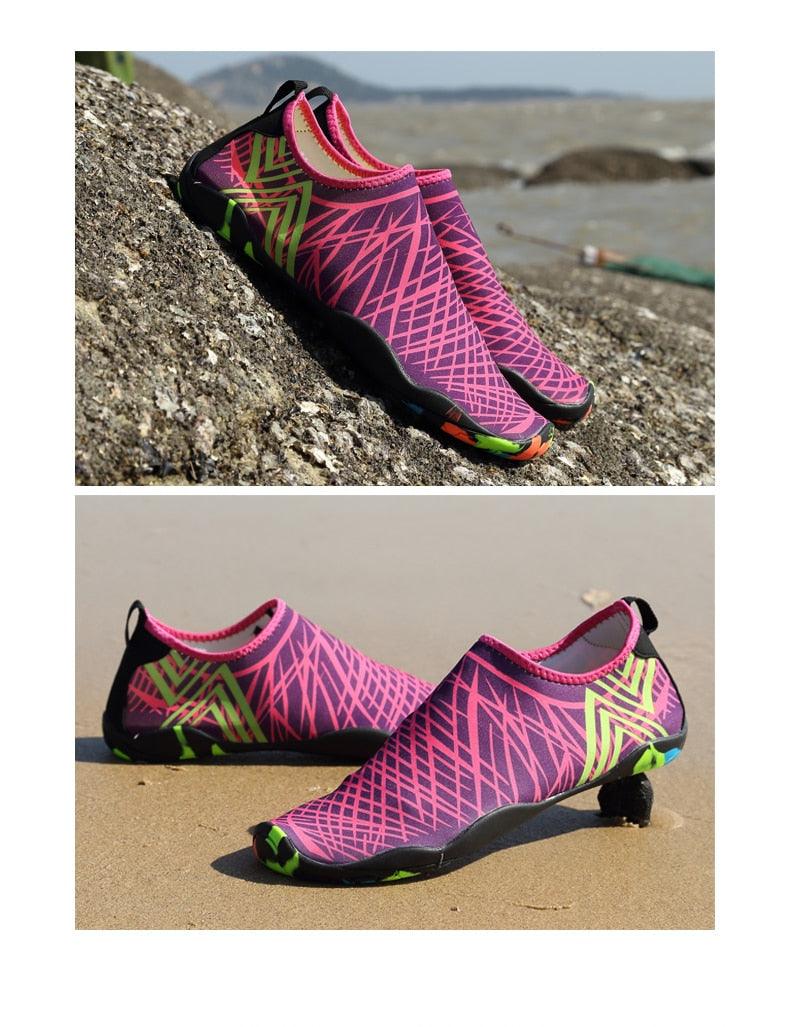 Stevvex barefoot men's water shoes for outdoor activities, featuring quick-dry, non-slip soles for beach, river, and pool adventures.