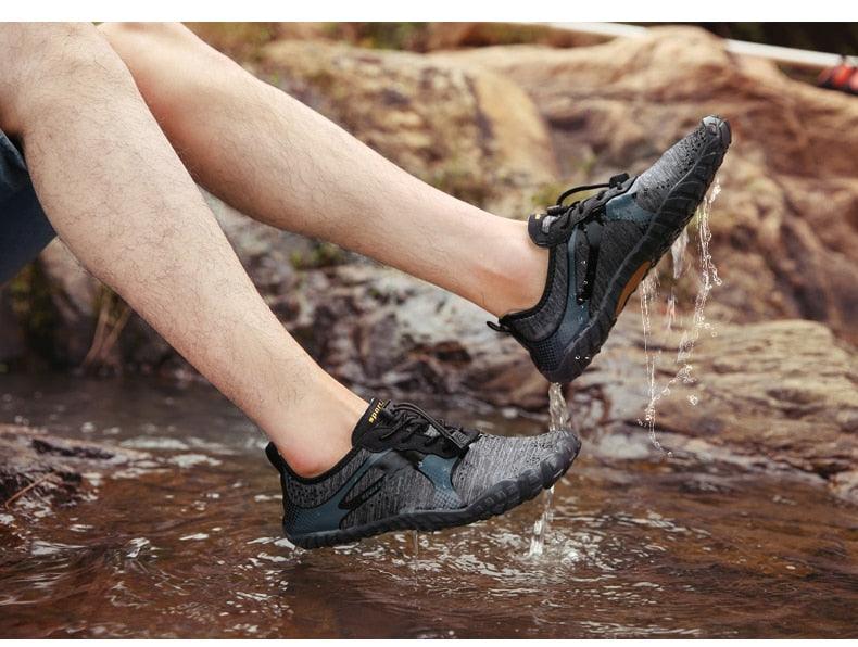 Stevvex men's water shoes with non-slip soles, quick-dry aqua sock design for beach, river, and outdoor water activities.