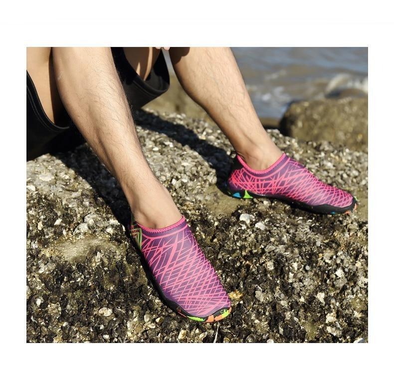 Stevvex men's barefoot outdoor water shoes with non-slip soles, quick-dry aqua socks for beach, river, pool, and outdoor water activities.