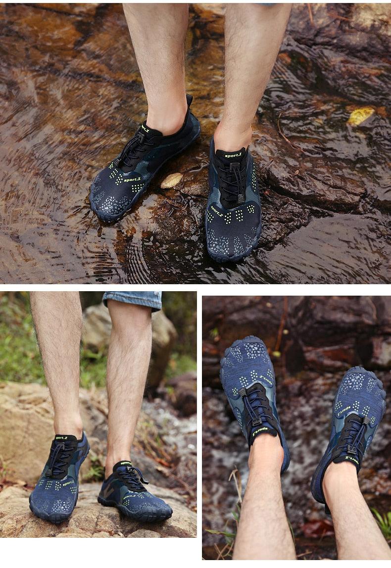 Stevvex men's barefoot outdoor water shoes with non-slip soles, quick-dry aqua sock for beach, river, pool, and water sports.