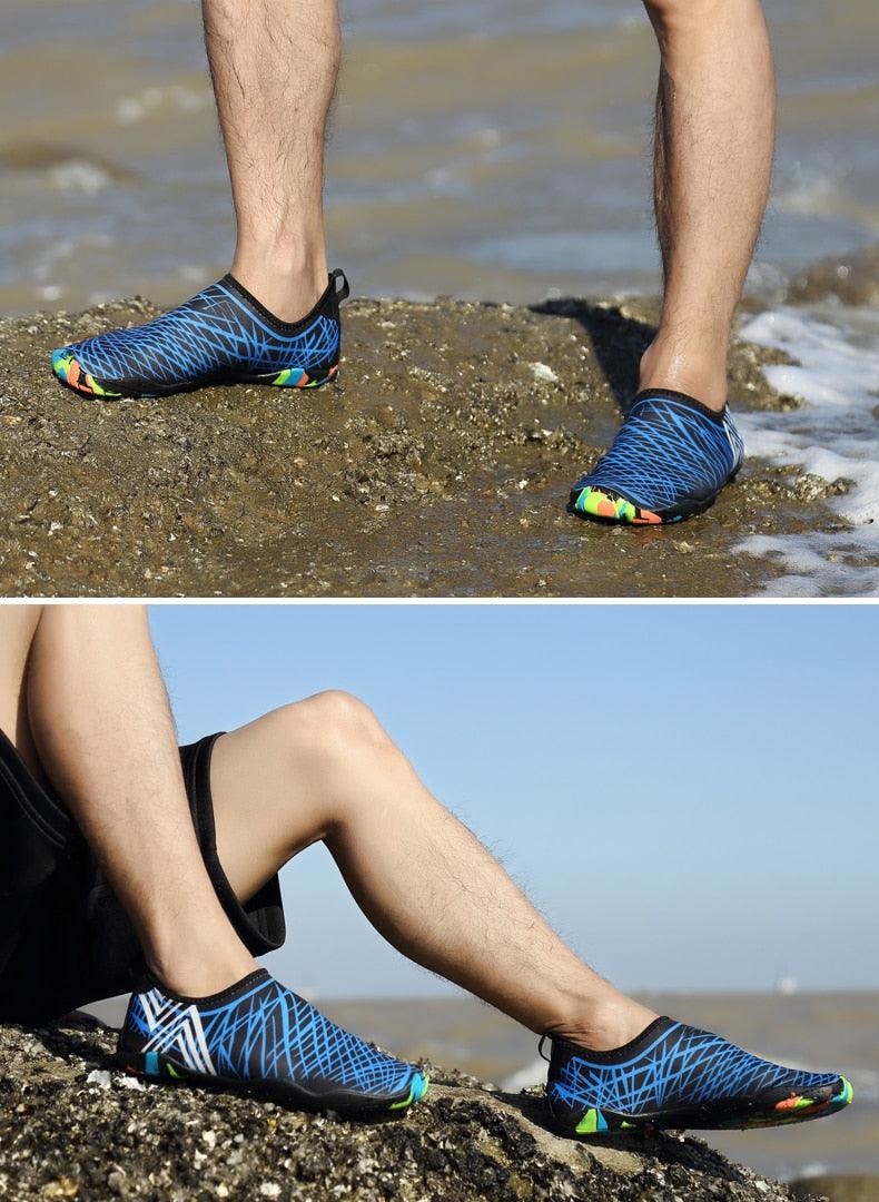 Stevvex men's water shoes with barefoot design, quick-dry, non-slip sole, ideal for beach, pool, river, and outdoor water activities.