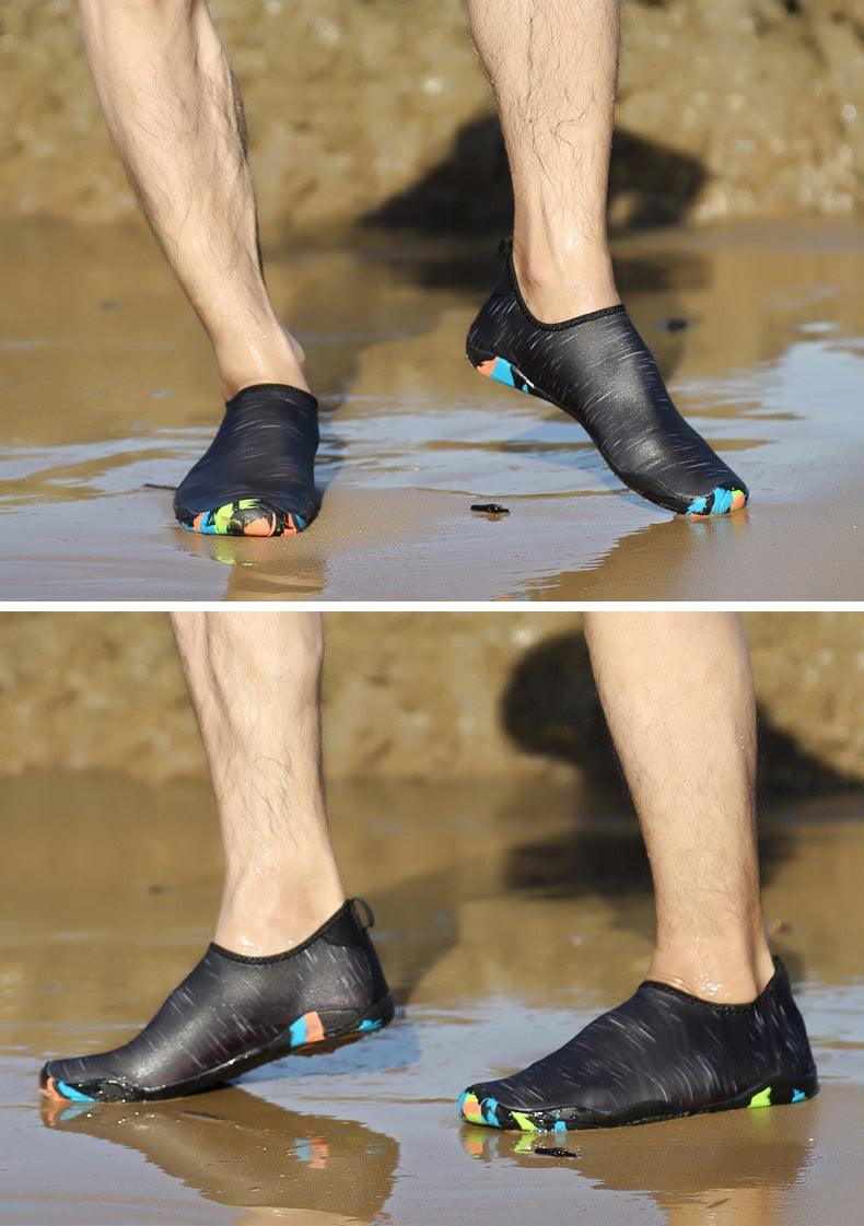 Stevvex men's barefoot outdoor water shoes with non-slip soles, quick-dry aqua sock design for beach, river, or pool activities.