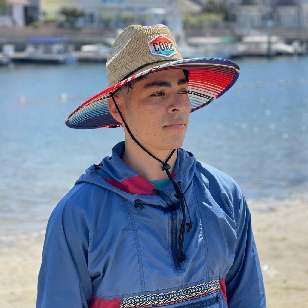 Straw Lifeguard Sun Beach Hats for Adults - Sarape - OVERLANDERS Outfitter