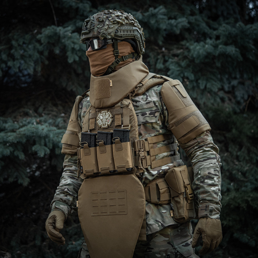 M-Tac Paramedic embroidered patch featuring a detailed medical symbol design on a fabric background.
