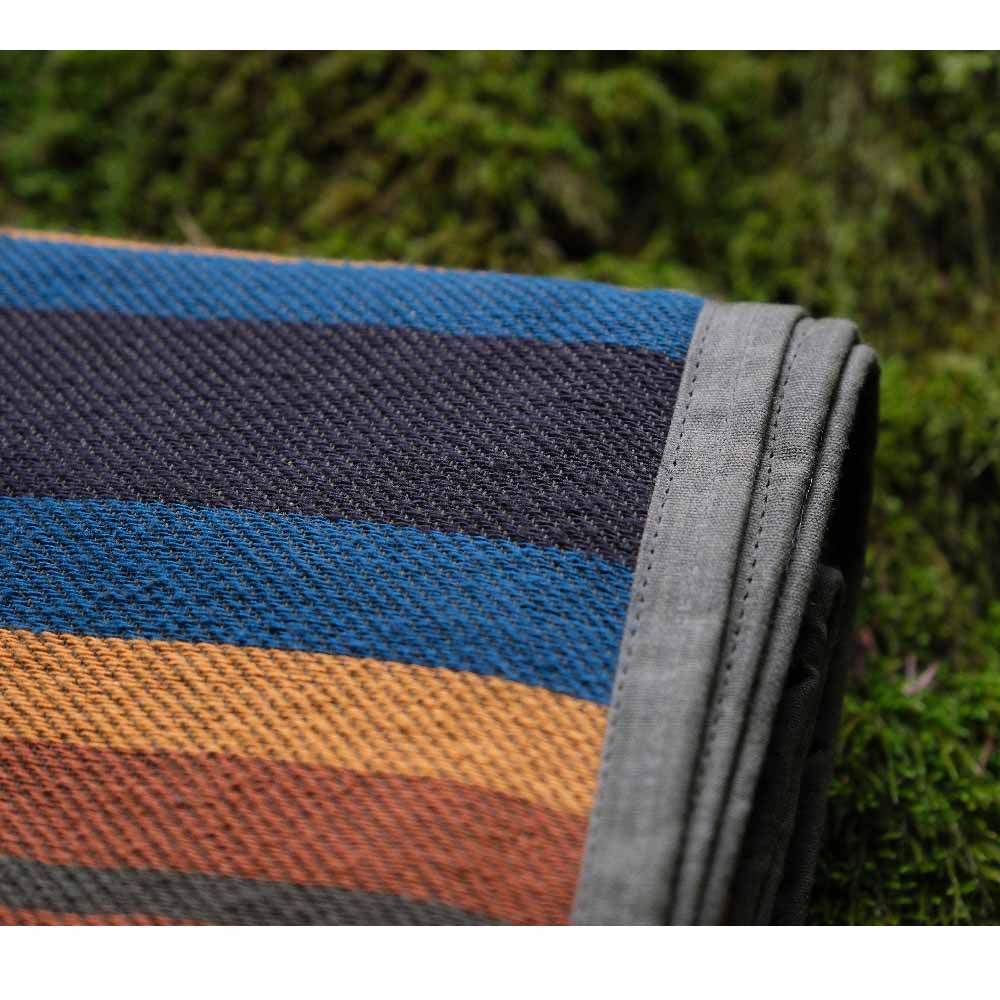 Waxed canvas camping blanket from West Path, outdoor throw blanket with rugged texture and warm, durable fabric for outdoor adventures.