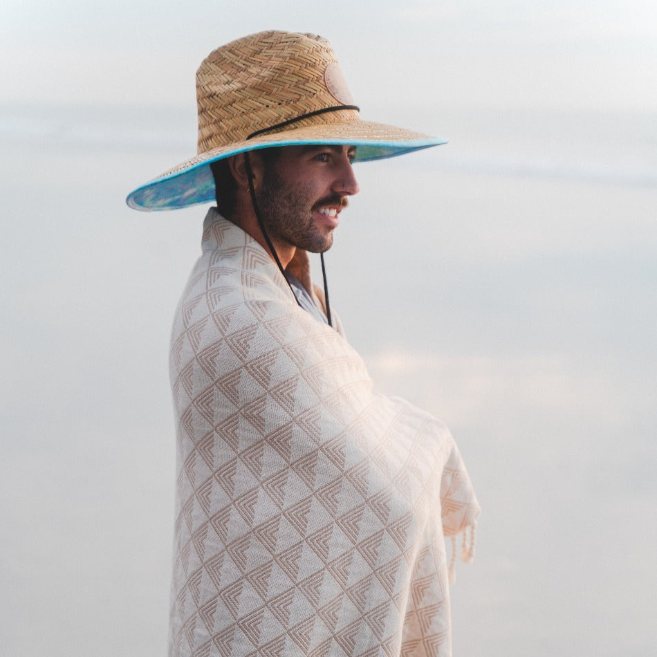 Organic Throw Blanket - Tan & Beige - OVERLANDERS Outfitter