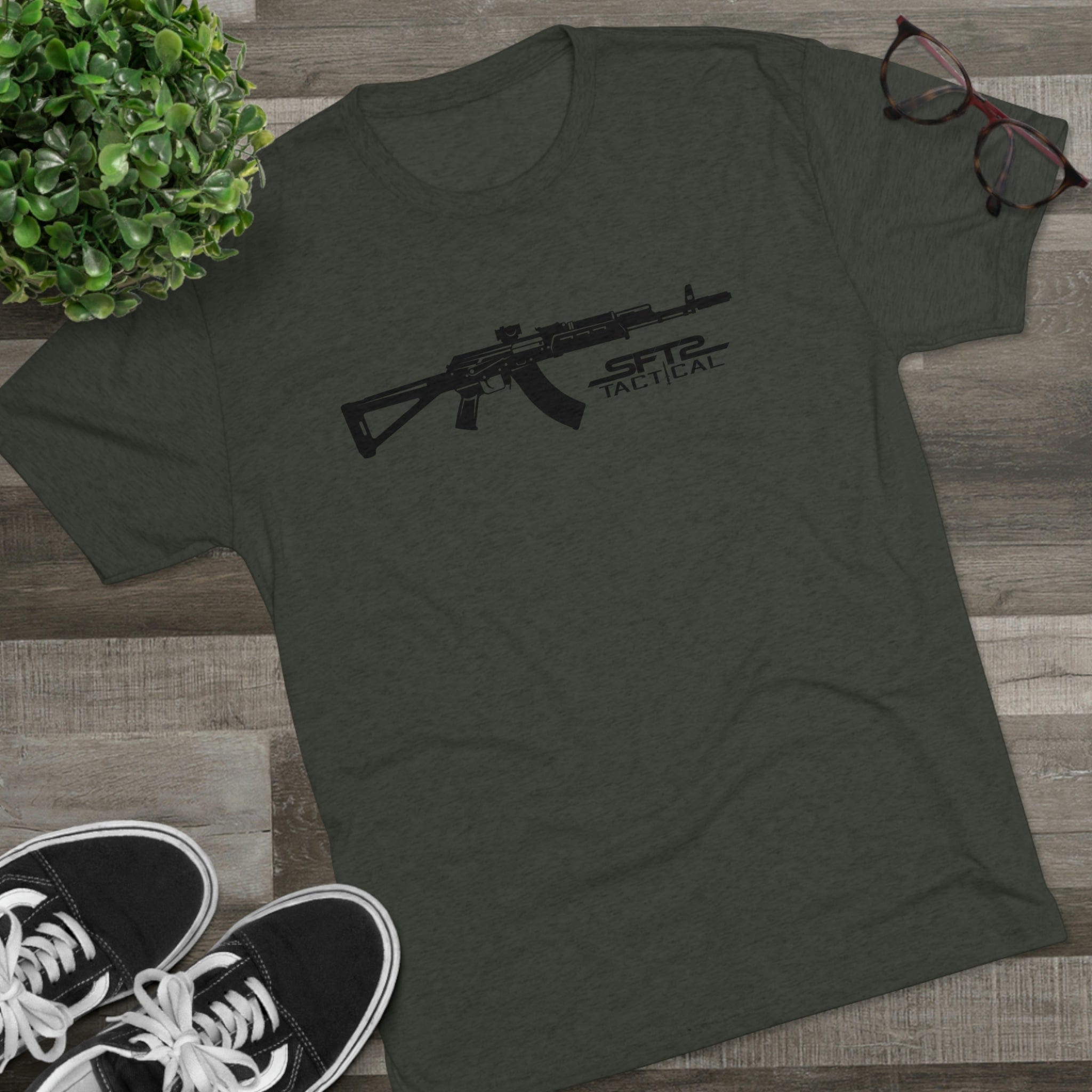 SFT2 Tactical AK Day tri-blend crew tee in a relaxed fit, showcasing a soft fabric and classic crew neckline.