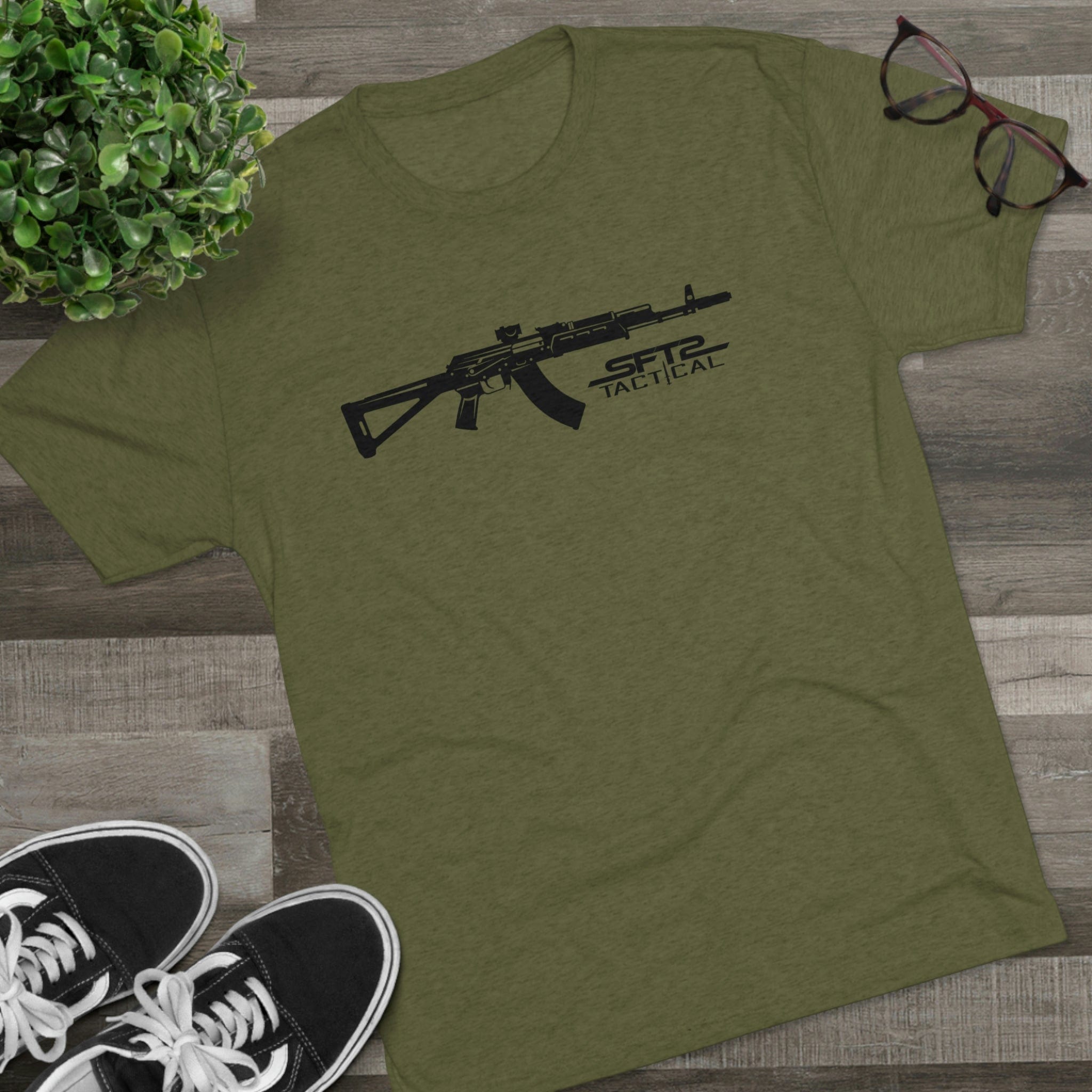 SFT2 Tactical AK Day tri-blend crew tee in a relaxed fit with soft fabric and short sleeves.