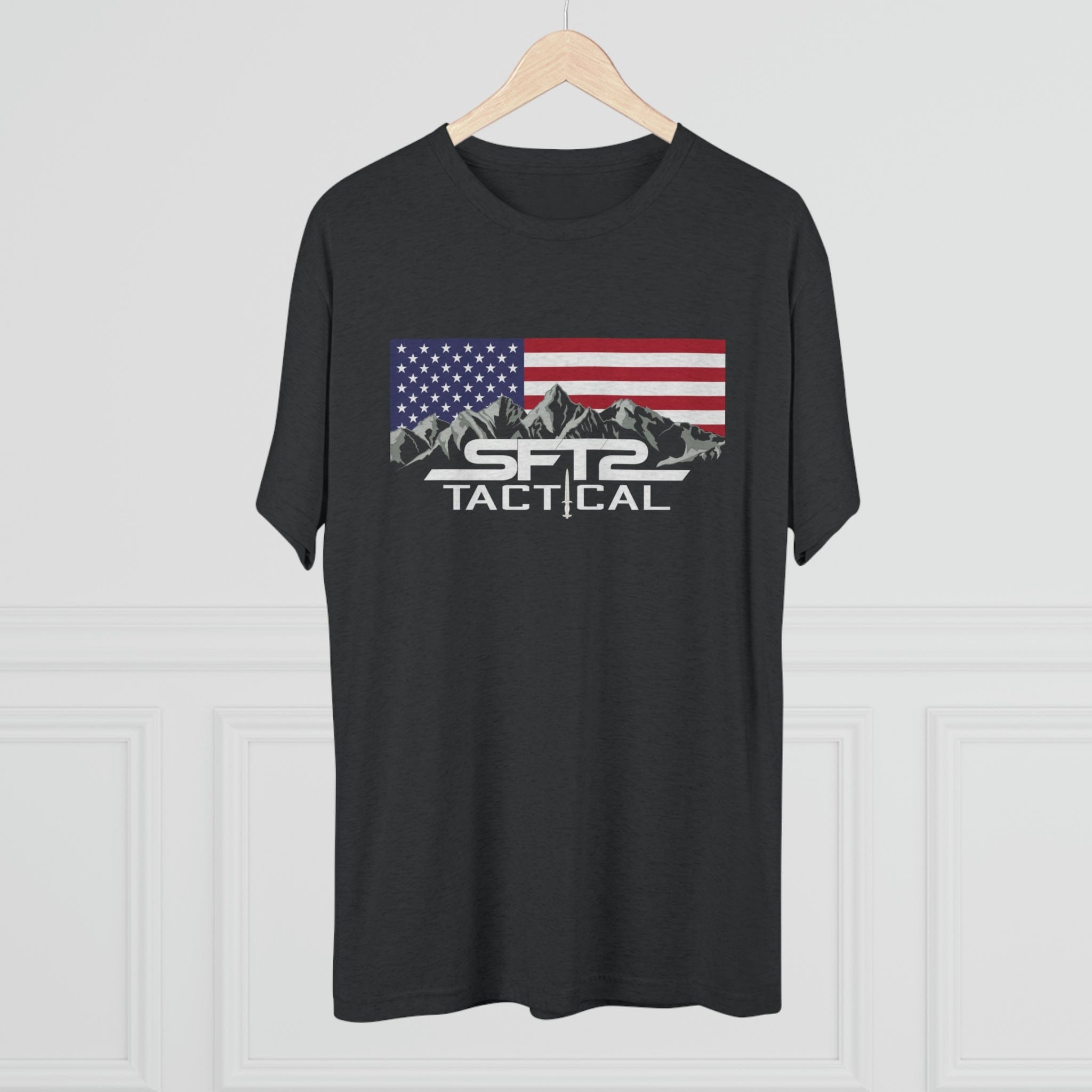SFT2 Tactical America's Favorite Logo tri-blend crew tee in a casual fit, featuring a distinctive logo design.
