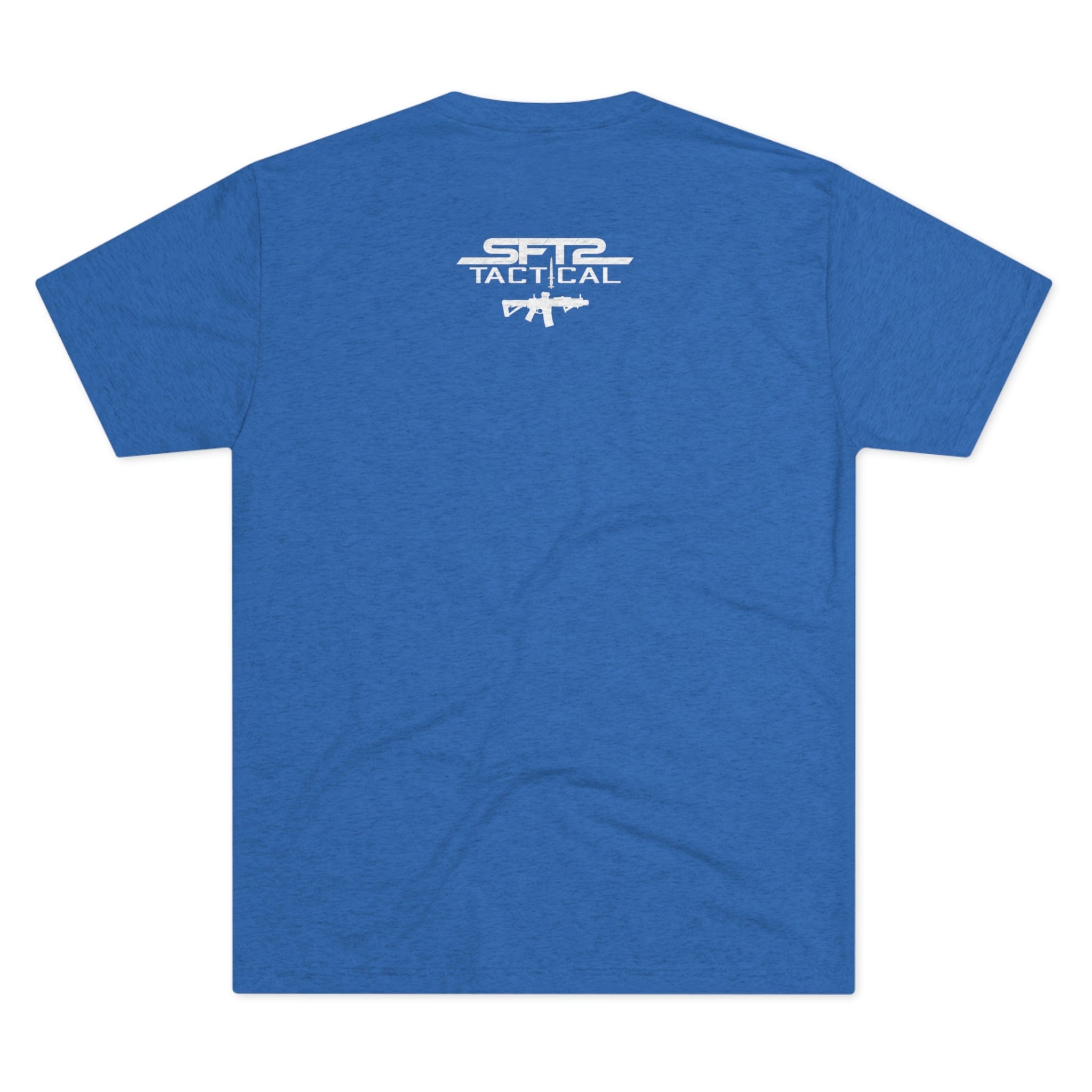 SFT2 Tactical America's Favorite Logo Tri-Blend Crew Tee in a relaxed fit, showcasing vibrant logo design on soft fabric.