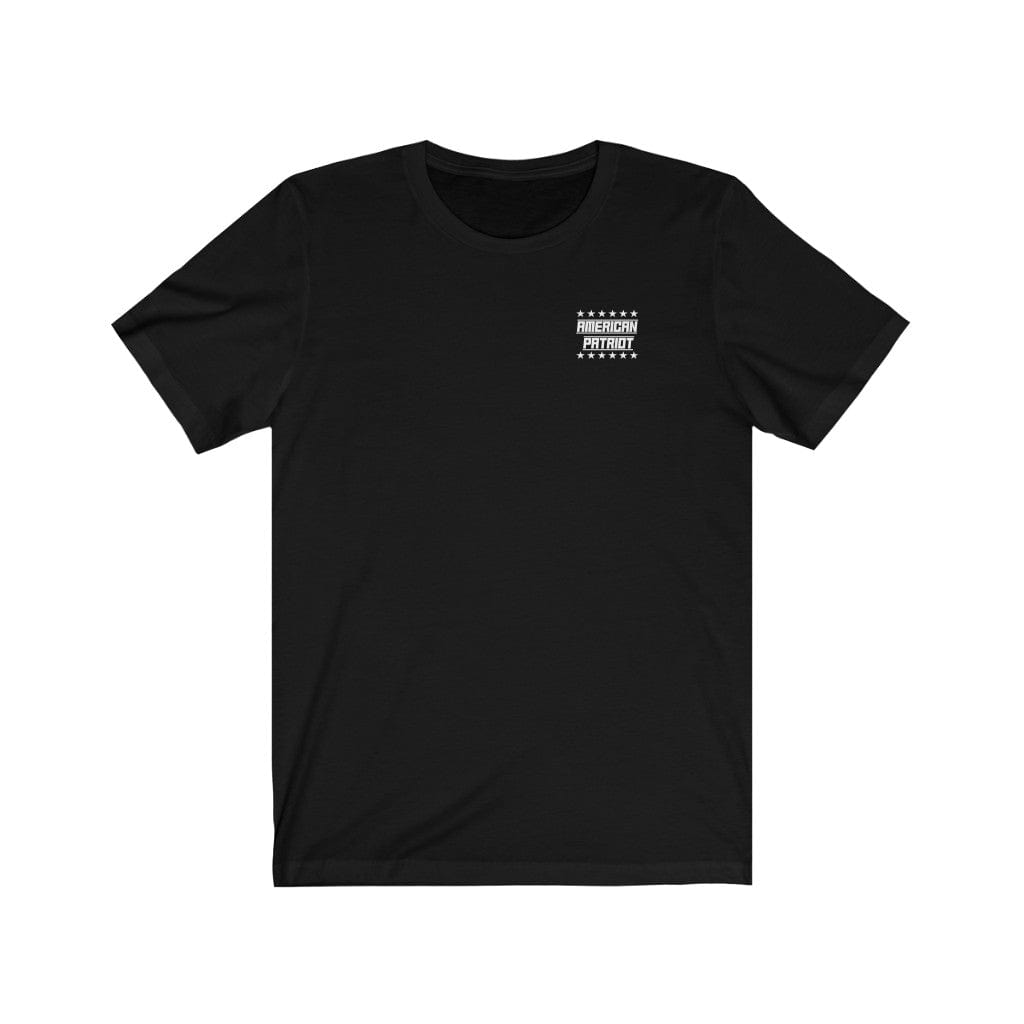 American Patriot T-Shirt by SFT2 Tactical featuring patriotic design and comfortable fit, displayed flat on a white background.