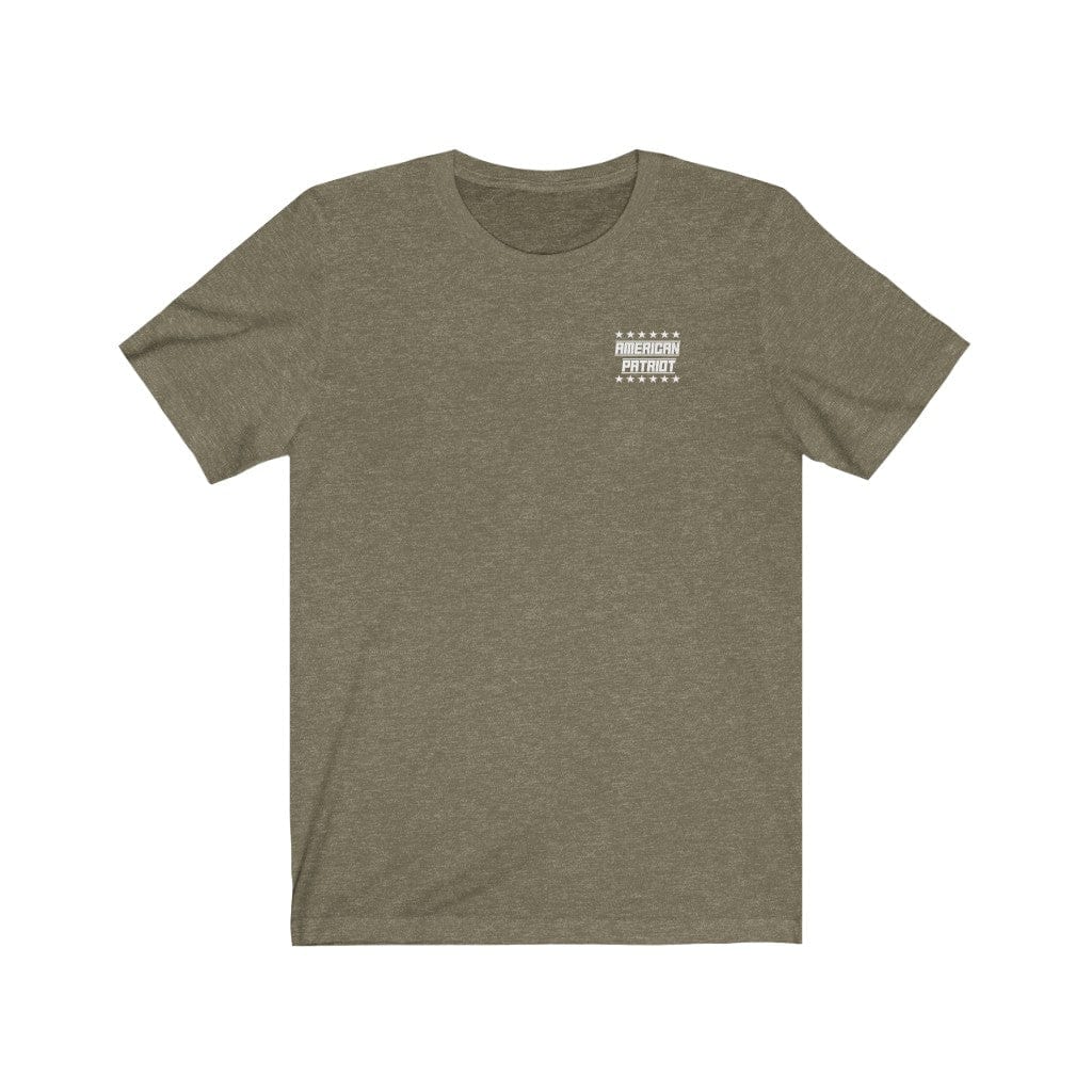 American Patriot T-Shirt by SFT2 Tactical featuring patriotic design and comfortable fabric, displayed on a plain background.