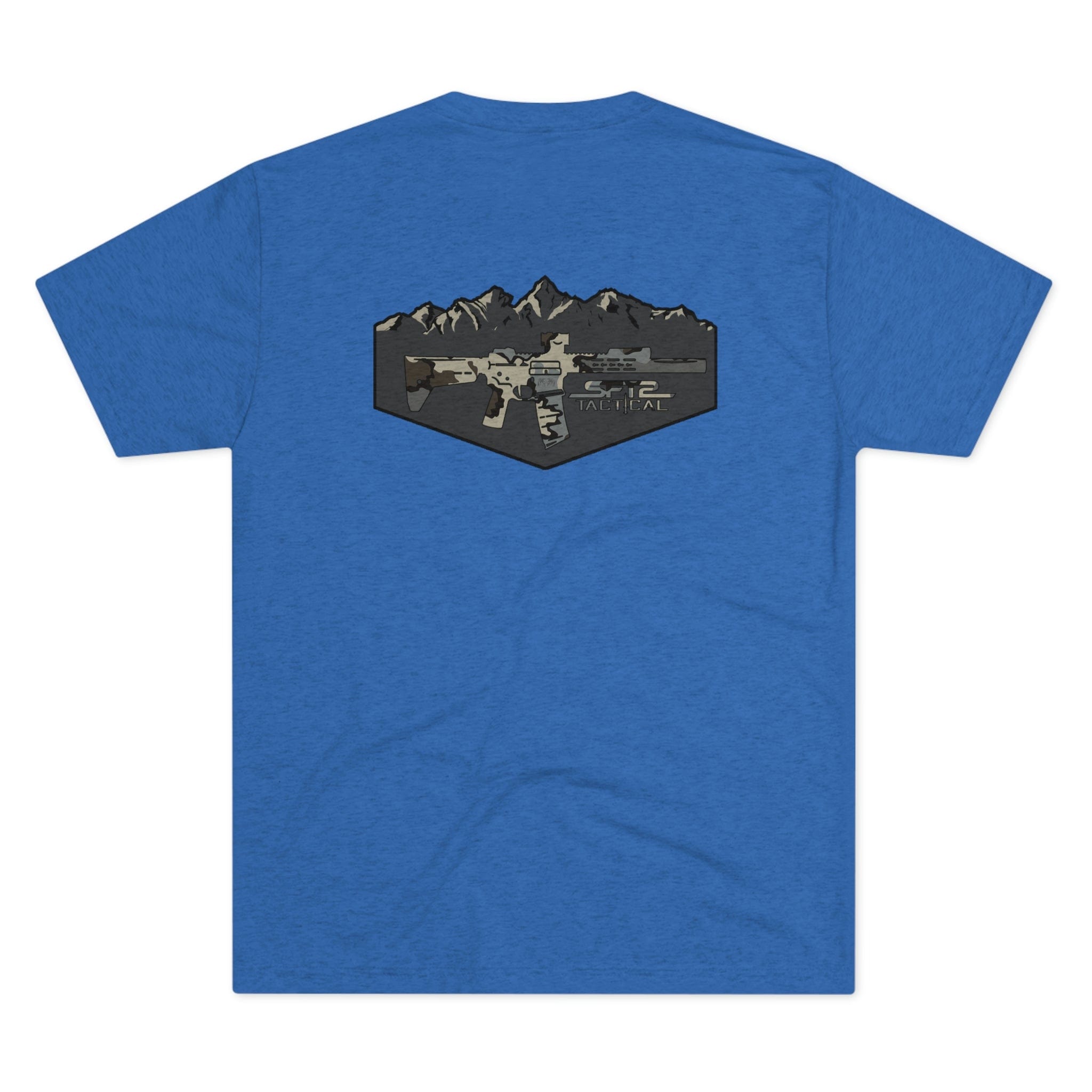 Camo Logo Mountain tri-blend crew tee by SFT2 Tactical with a stylish camouflage pattern and comfortable fit.