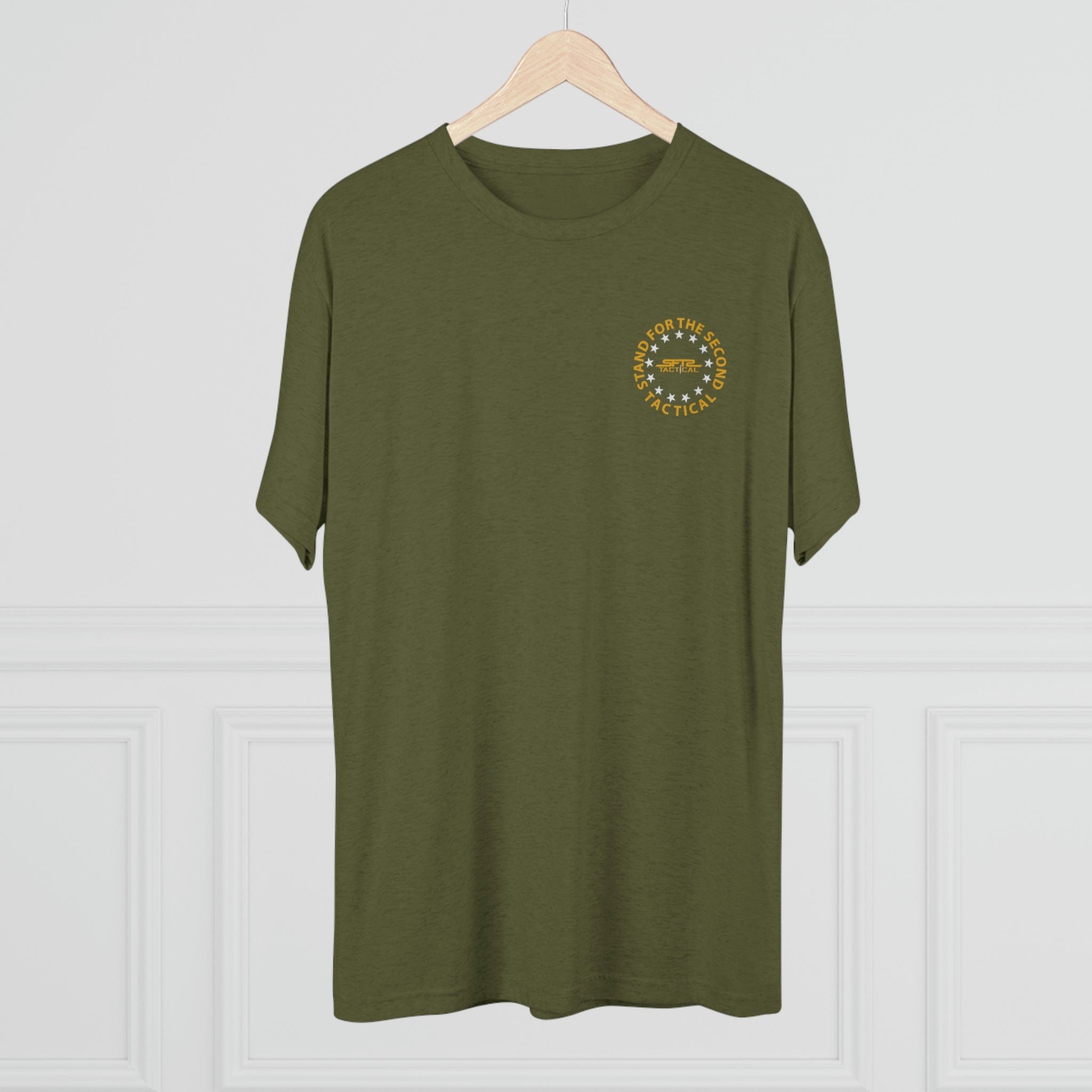 SFT2 Tactical Don't Tread On Me tri-blend crew tee featuring a bold graphic design on a comfortable t-shirt.