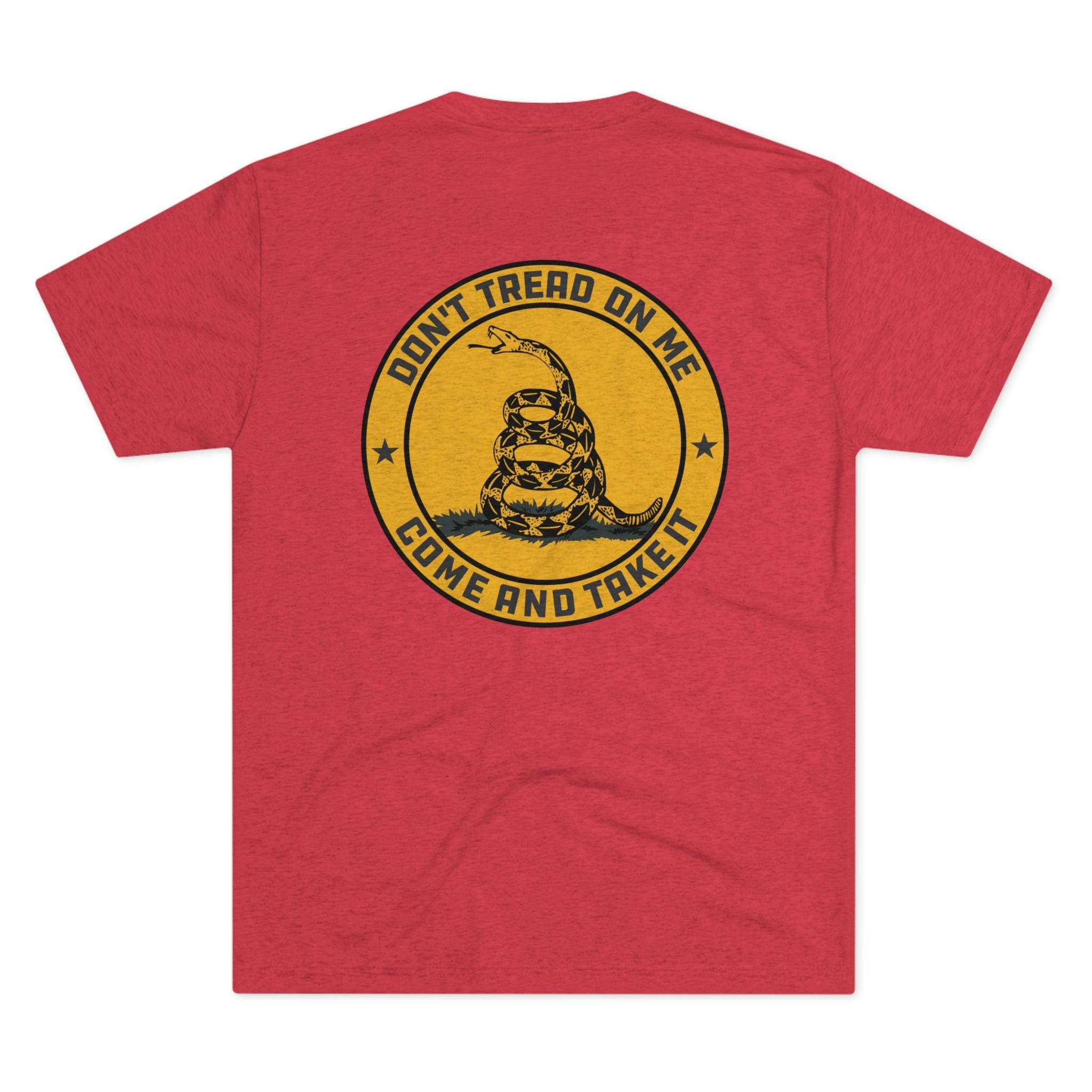 SFT2 Tactical Don't Tread On Me tri-blend crew tee featuring a bold graphic design on a soft fabric.