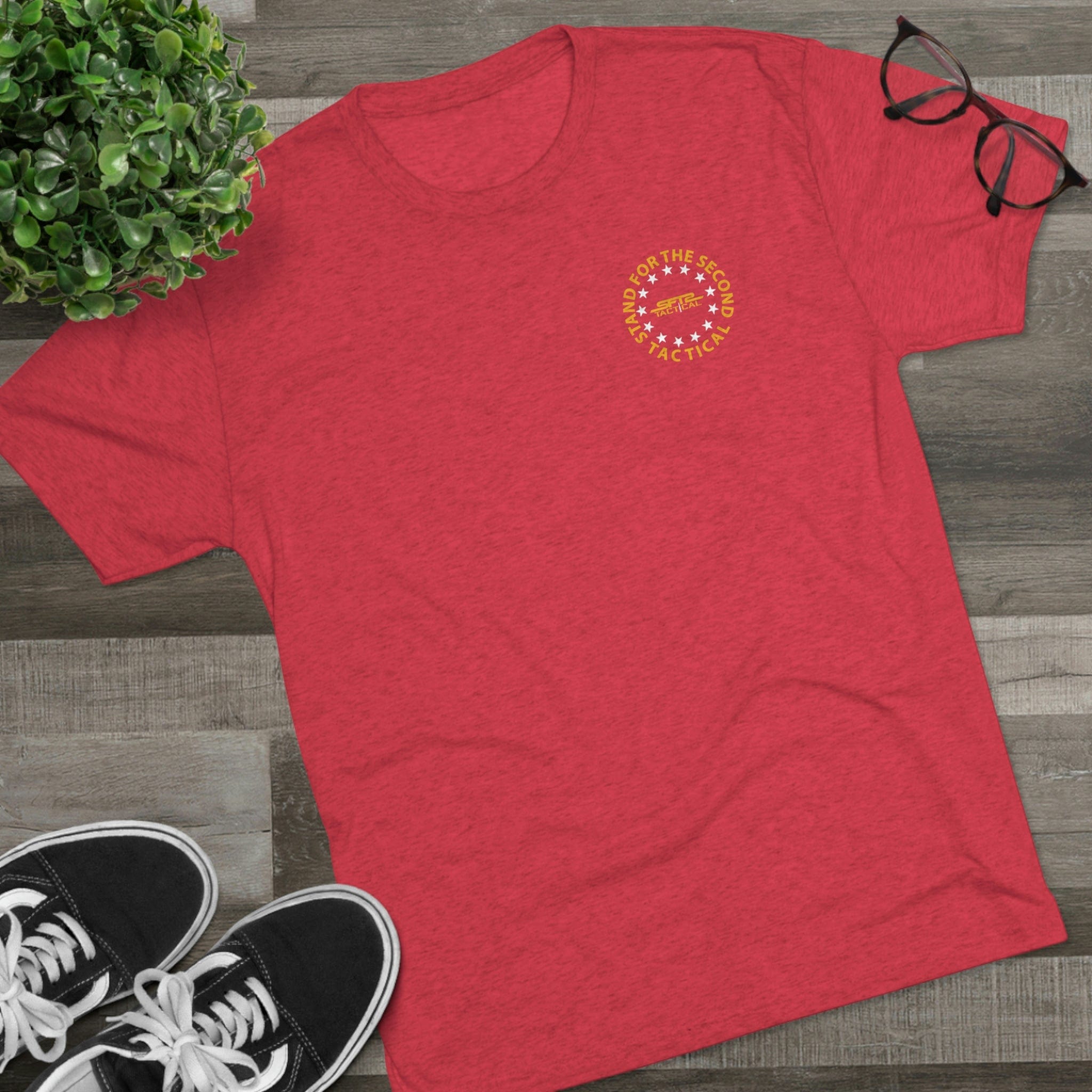 SFT2 Tactical Don't Tread On Me tri-blend crew tee featuring a bold snake graphic on a soft fabric.