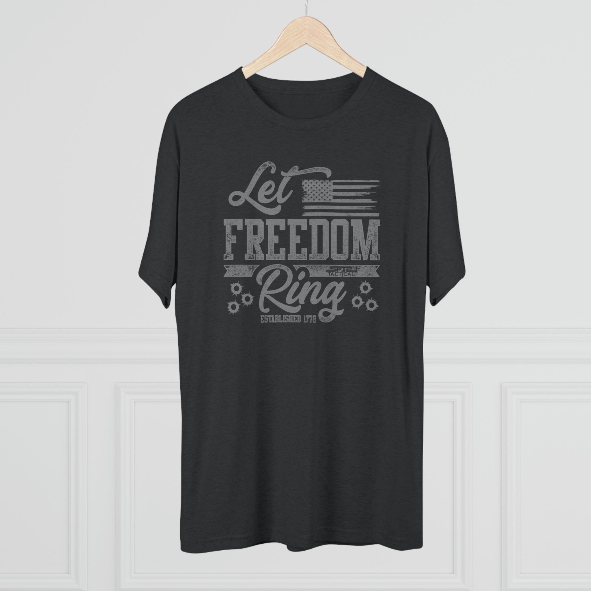 SFT2 Tactical Let Freedom Ring tri-blend crew tee featuring a patriotic graphic design on a soft fabric.