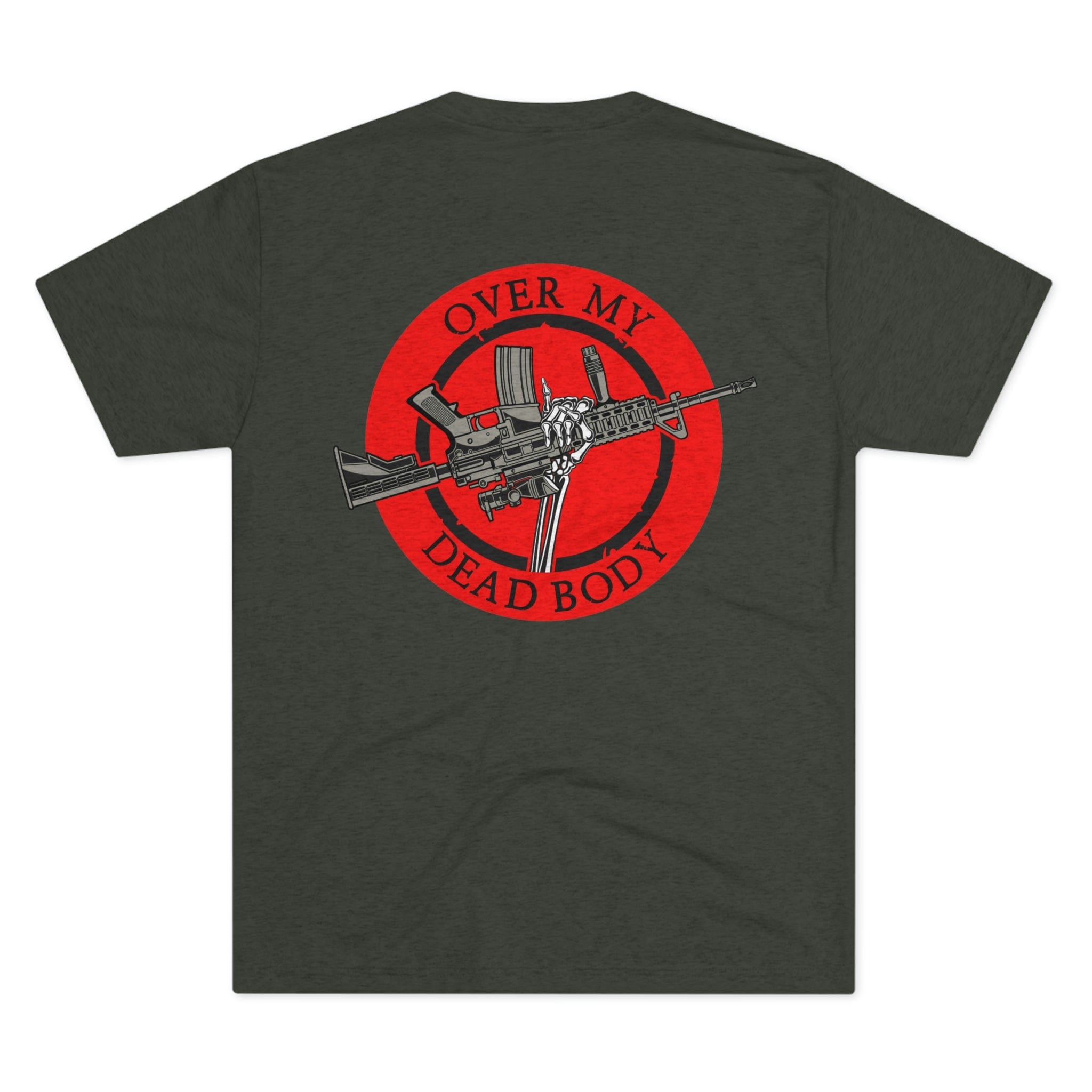 SFT2 Tactical Over My Dead Body tri-blend crew tee featuring a graphic design on a soft, comfortable fabric.