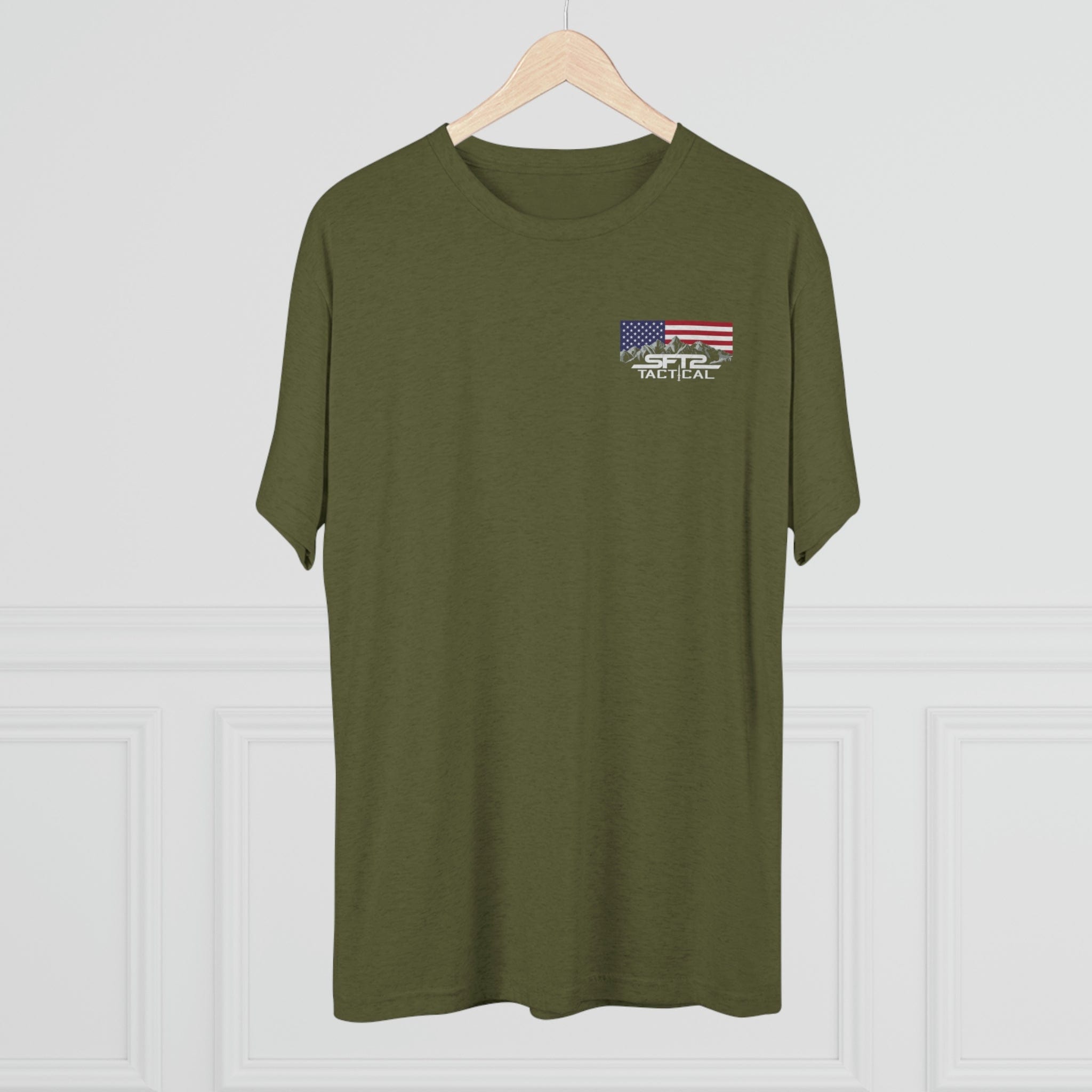 SFT2 Tactical Over My Dead Body tri-blend crew tee in a casual fit, featuring a bold graphic design on a soft fabric.