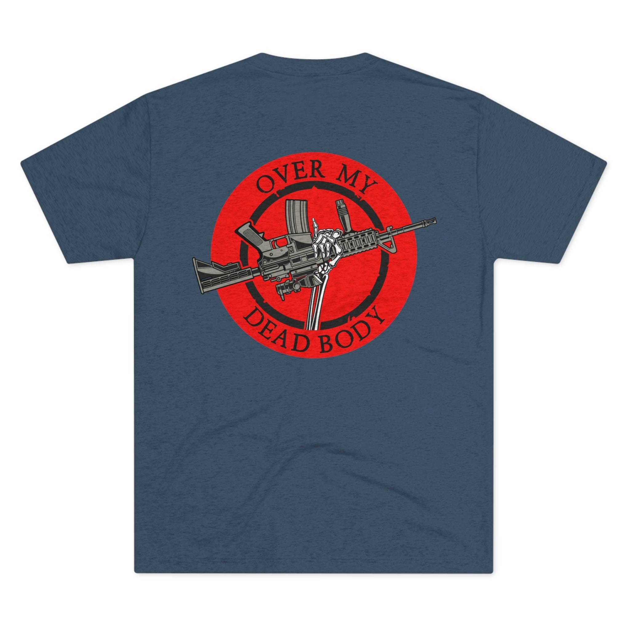 SFT2 Tactical Over My Dead Body tri-blend crew tee in black, featuring a bold graphic design on a soft fabric.