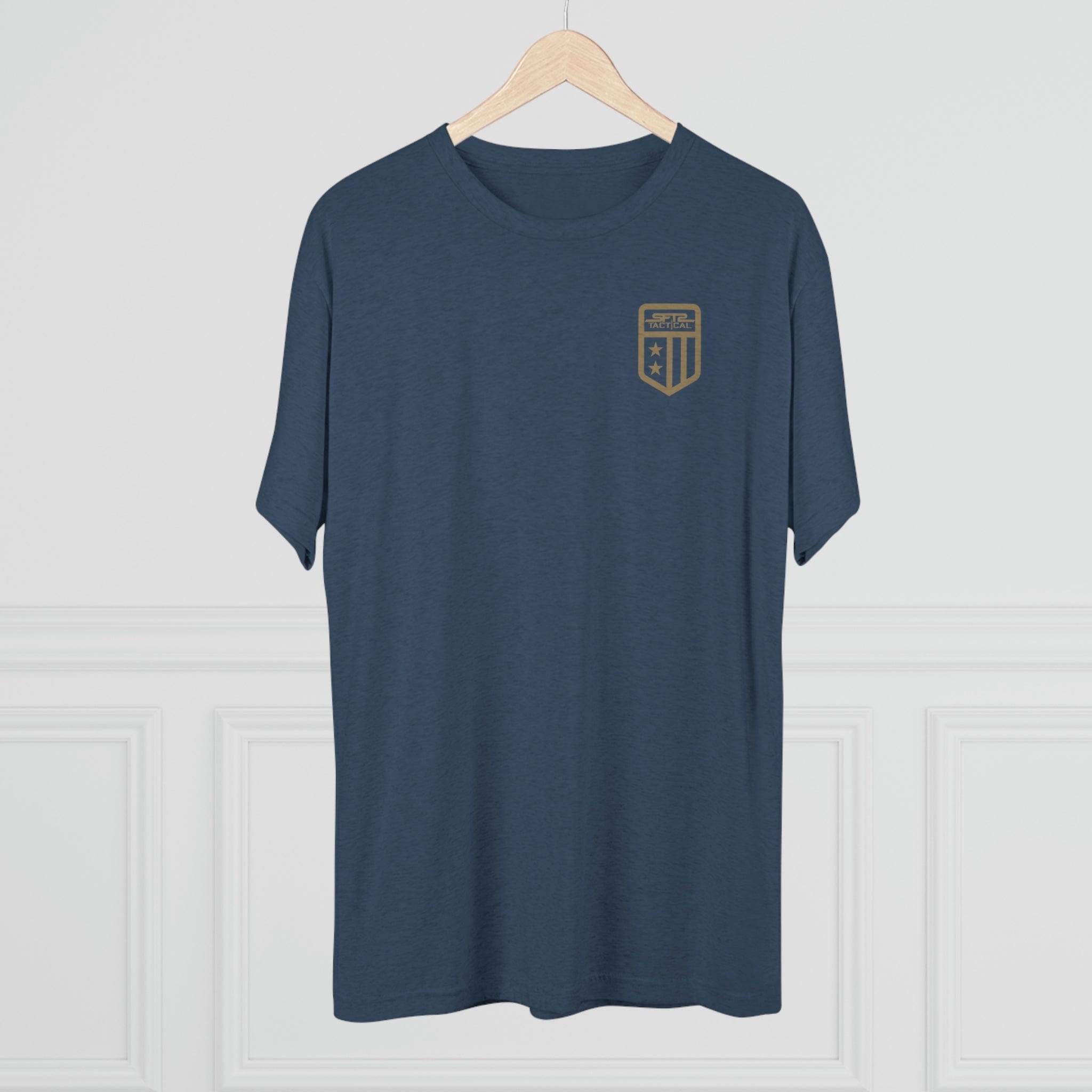 SFT2 Tactical Patriot tri-blend crew tee in a soft fabric, featuring a classic crew neckline and relaxed fit.