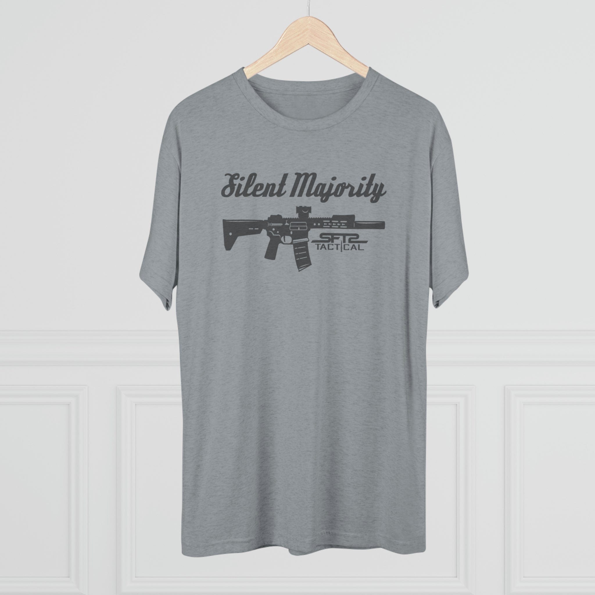 SFT2 Tactical Silent Majority T-Shirt in a casual fit, featuring bold graphic design on a soft fabric background.