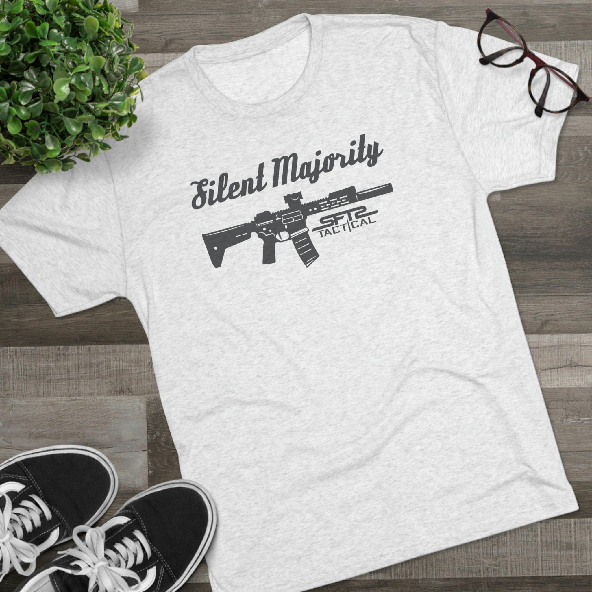 SFT2 Tactical Silent Majority T-Shirt featuring a bold graphic design on a comfortable fabric.