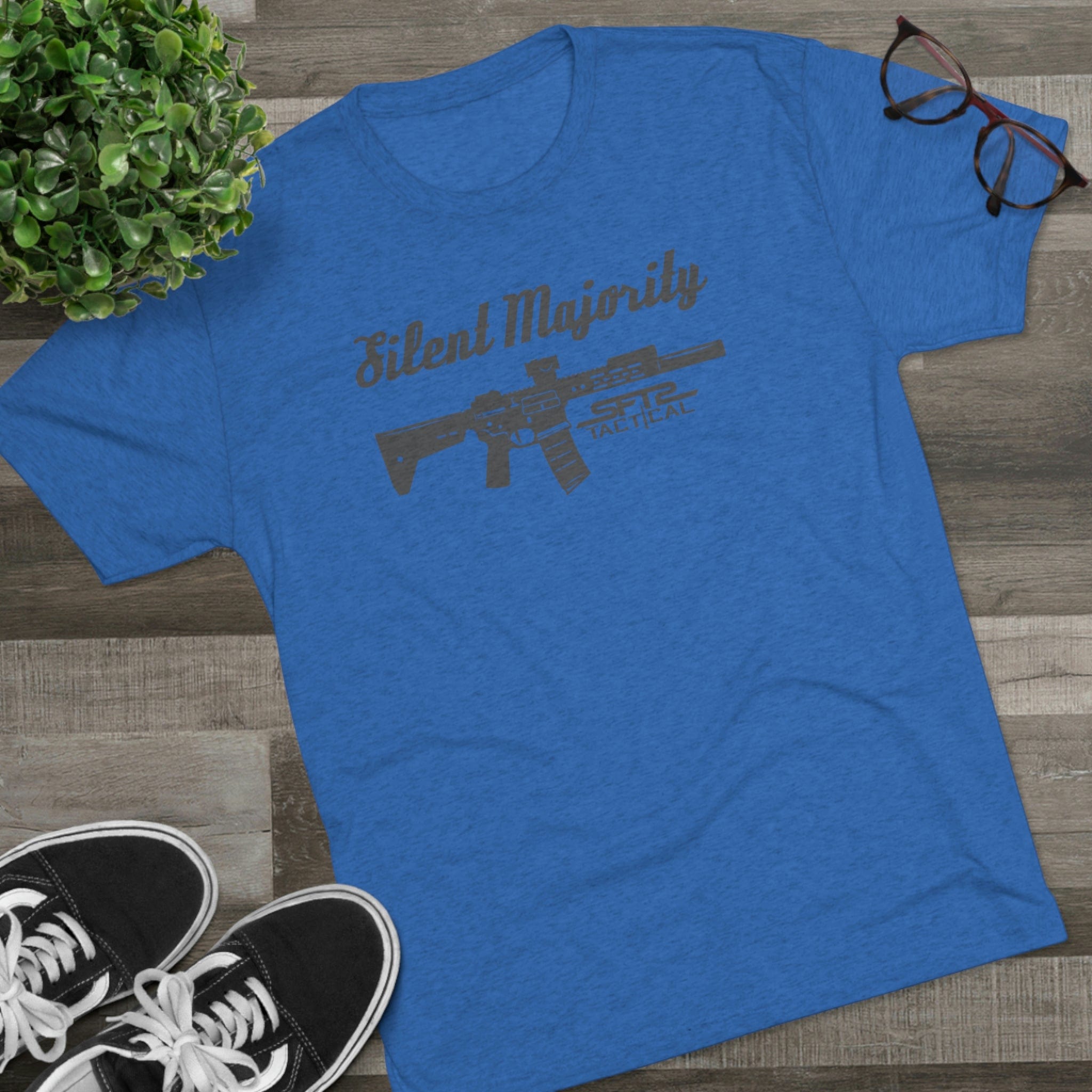 SFT2 Tactical Silent Majority T-Shirt in black, featuring a bold graphic design on soft fabric.