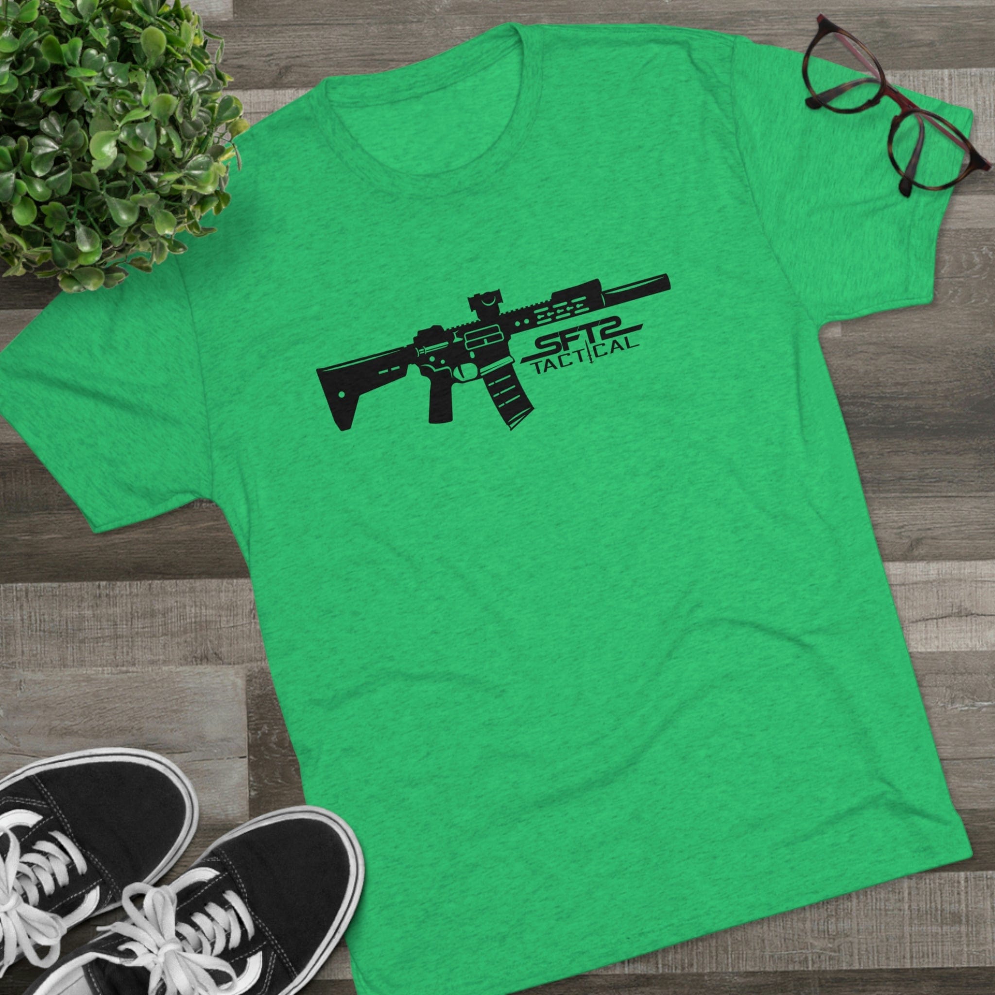 SFT2 Tactical tri-blend crew tee featuring "This is My Rifle" graphic design on a casual shirt.