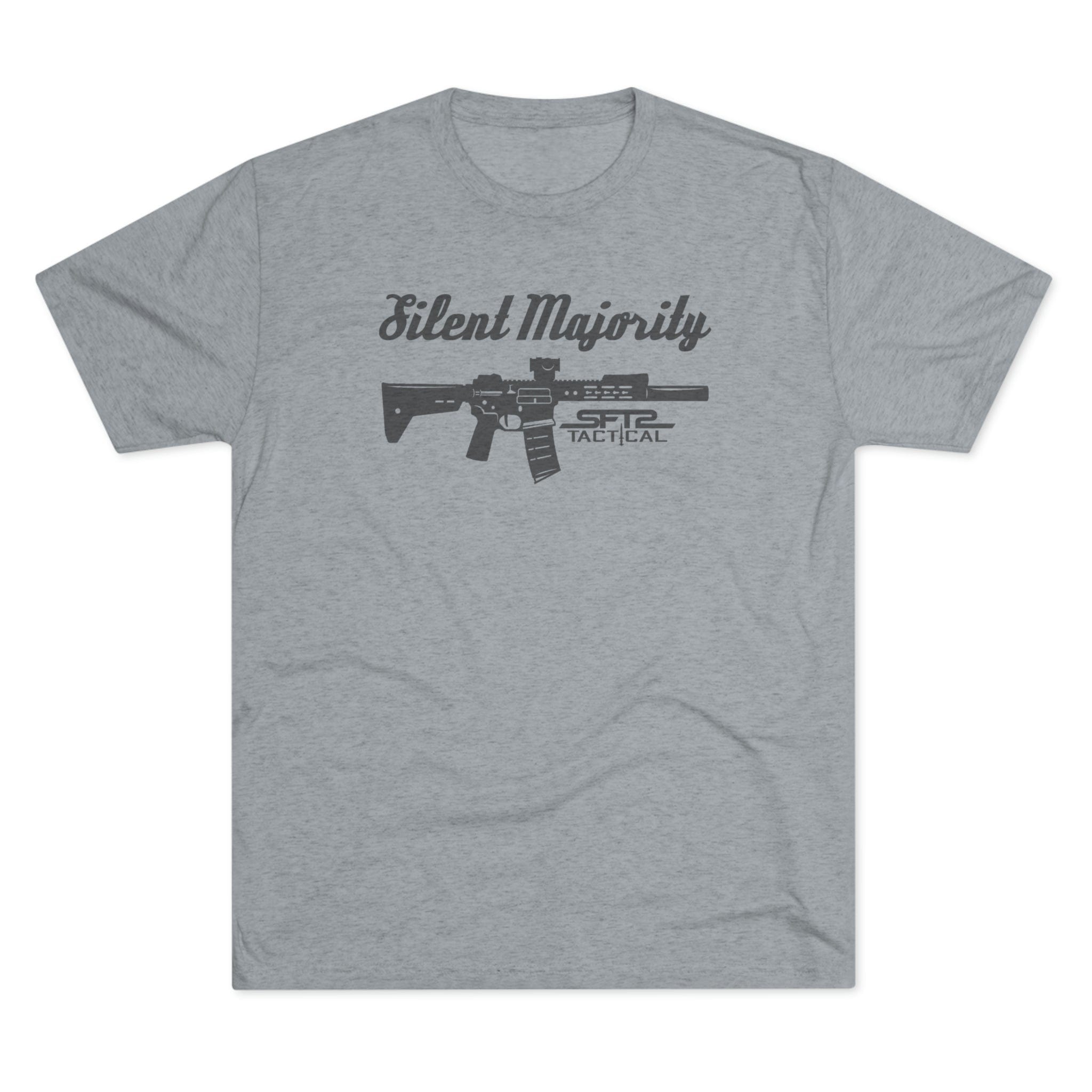 SFT2 Tactical Silent Majority T-Shirt in premium heather tri-blend fabric, featuring a classic fit and graphic design.