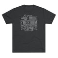 Vintage black SFT2 Tactical tri-blend crew tee featuring "Let Freedom Ring" graphic design on front.
