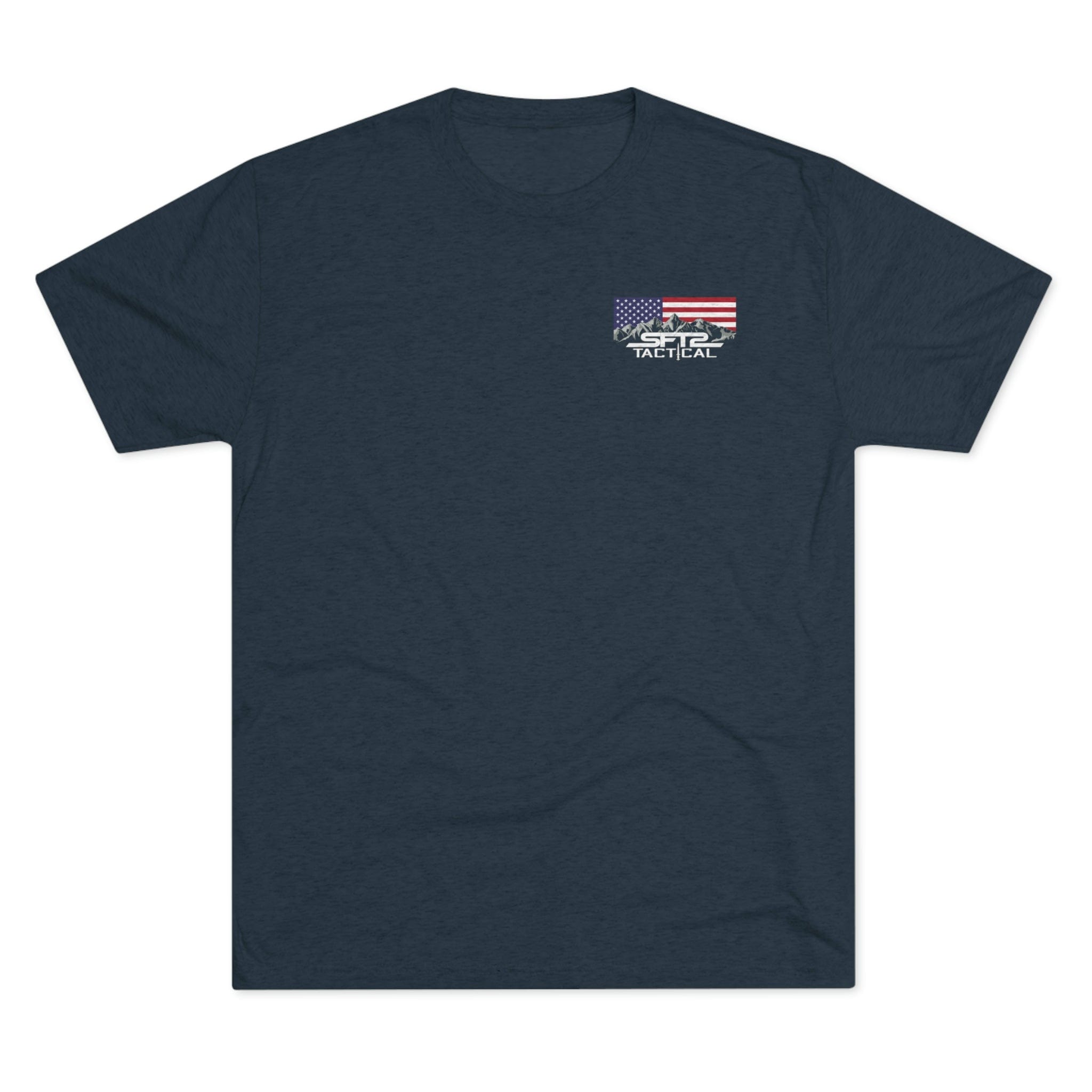 Vintage navy tri-blend crew tee featuring "Over My Dead Body" graphic by SFT2 Tactical. Ideal for casual wear.