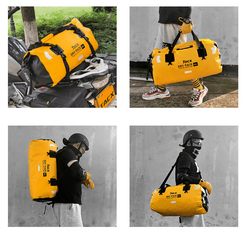 TACX™ 4-in-1 waterproof motorcycle tailbag from Bean's Moto Booth, showing durable, versatile storage for motorcycle gear.