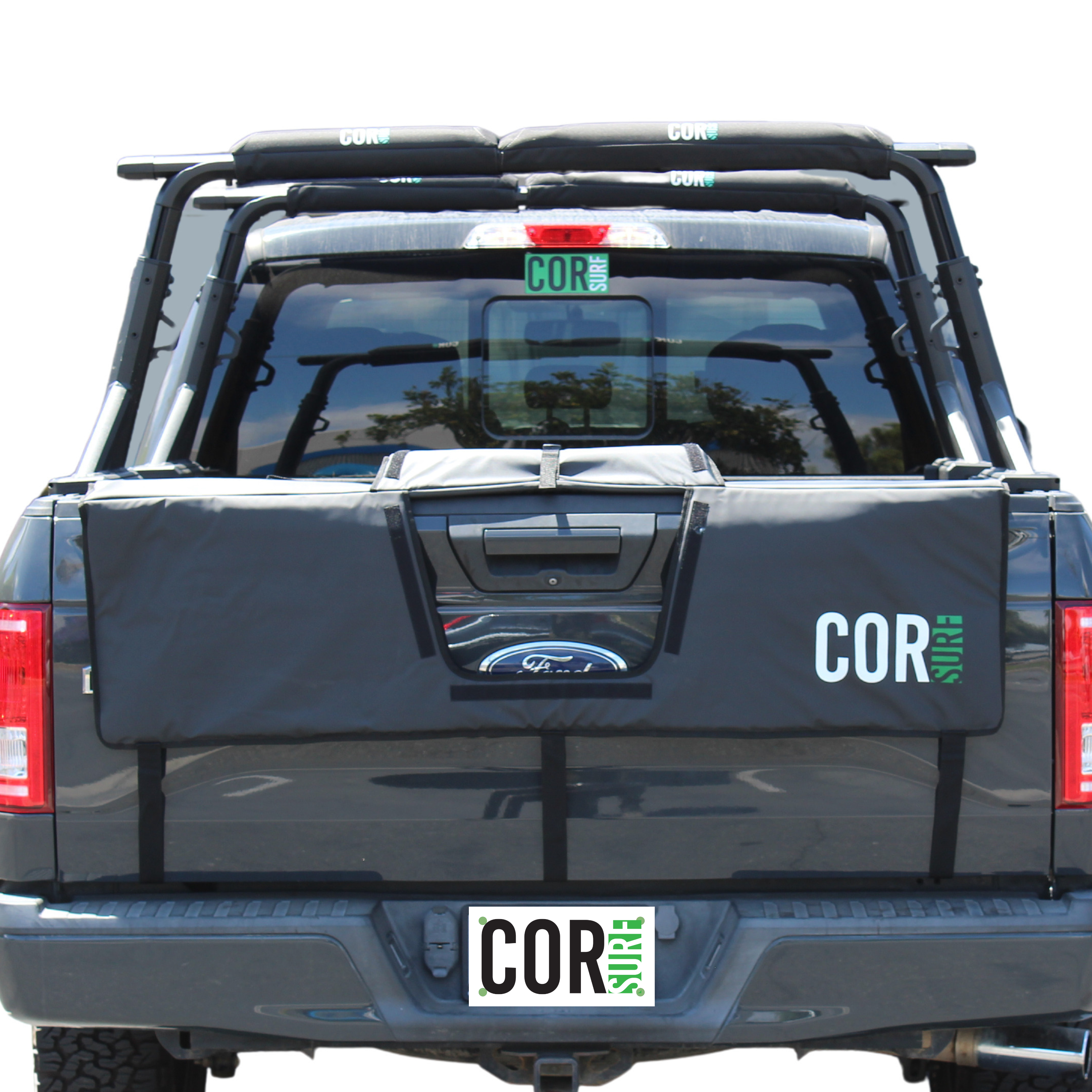 COR Surf tailgate pad for trucks, designed for carrying bikes and surfboards, available in two sizes, outdoor gear accessory