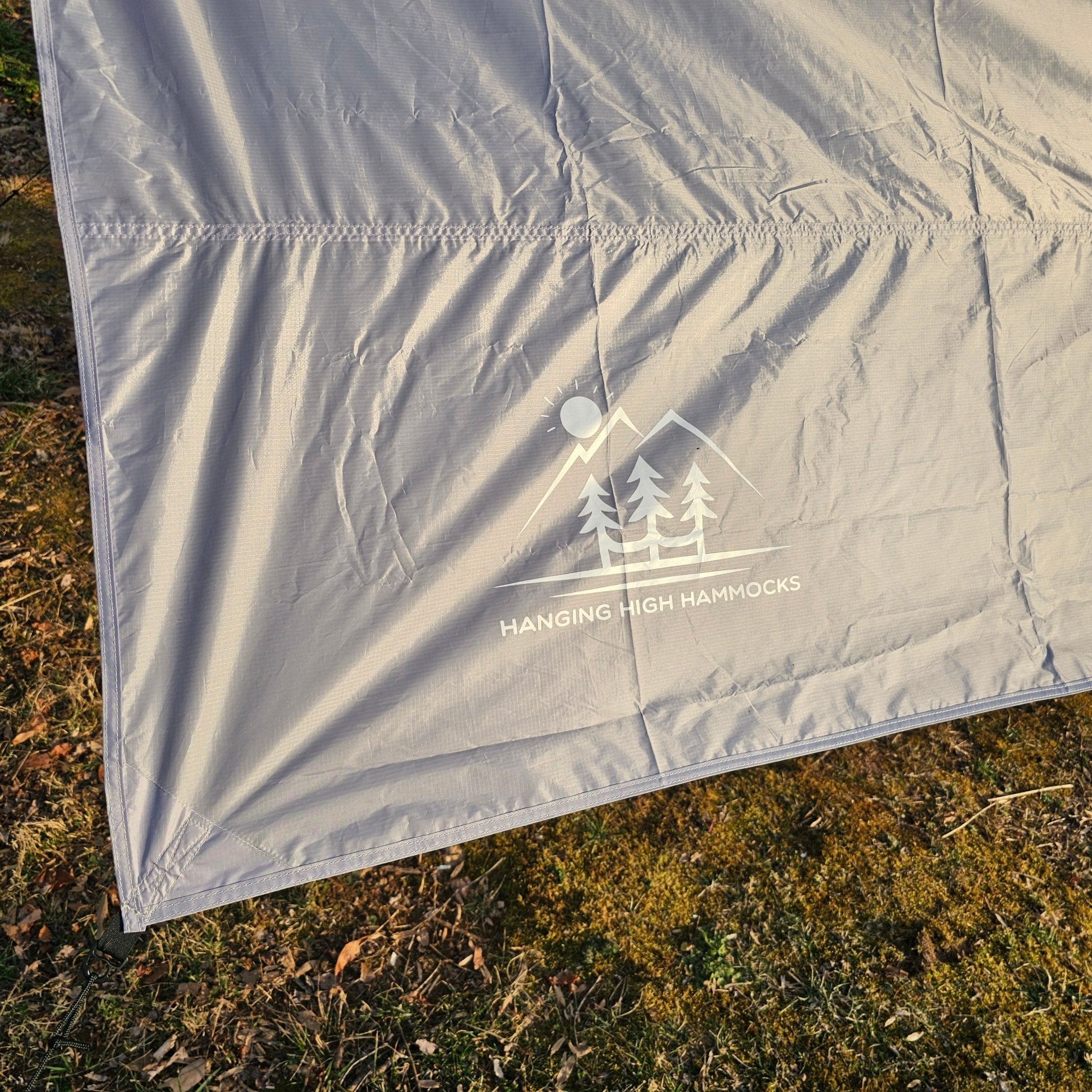 Waterproof 11-foot hammock tarp from Hanging High Hammocks, providing great coverage for hammock camping.