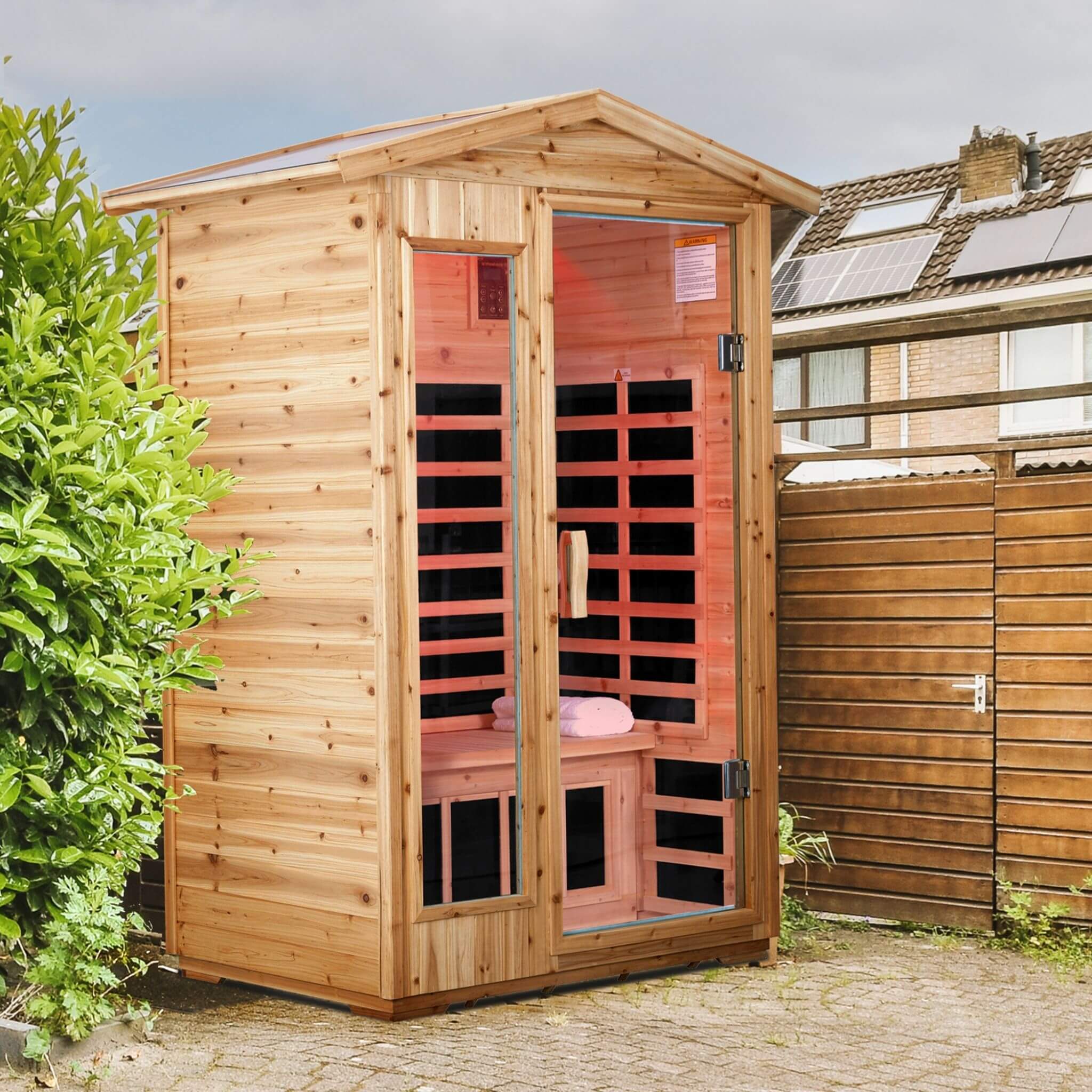 Thermora Vexa 2-Person Outdoor Infrared Sauna With Bluetooth Audio And LED Lighting (SAK28694) - We The Collective
