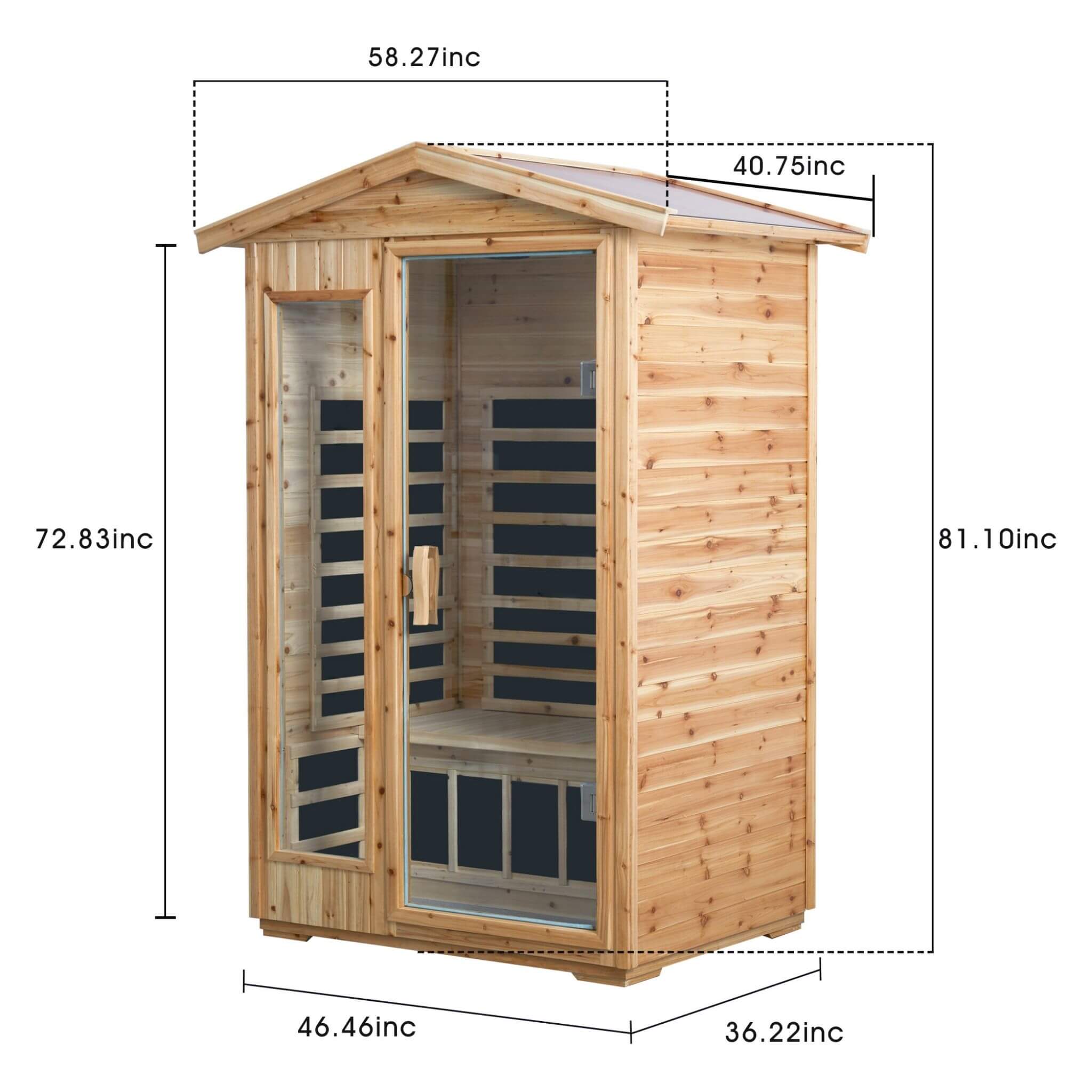 Thermora Vexa 2-Person Outdoor Infrared Sauna With Bluetooth Audio And LED Lighting (SAK28694) - We The Collective