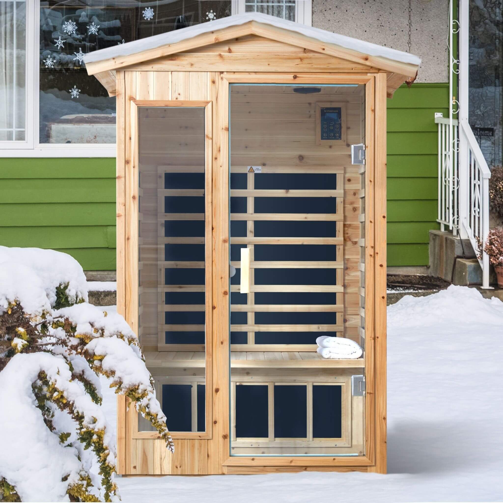 Thermora Vexa 2-Person Outdoor Infrared Sauna With Bluetooth Audio And LED Lighting (SAK28694) - We The Collective