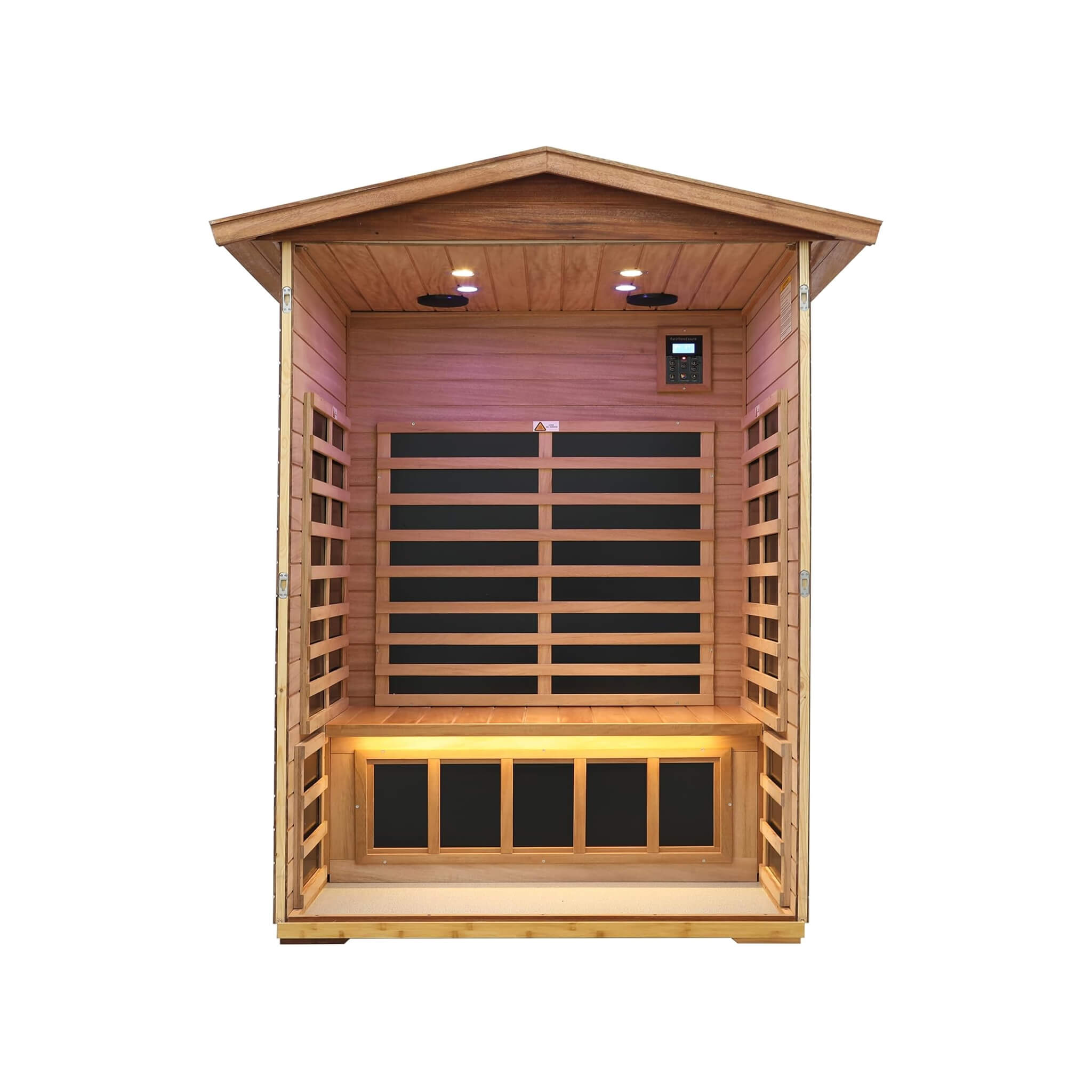 Thermora Ignis 2-Person Ultra-Low EMF Mahogany Outdoor Infrared Sauna With Bluetooth Speakers (SAK43021) - We The Collective