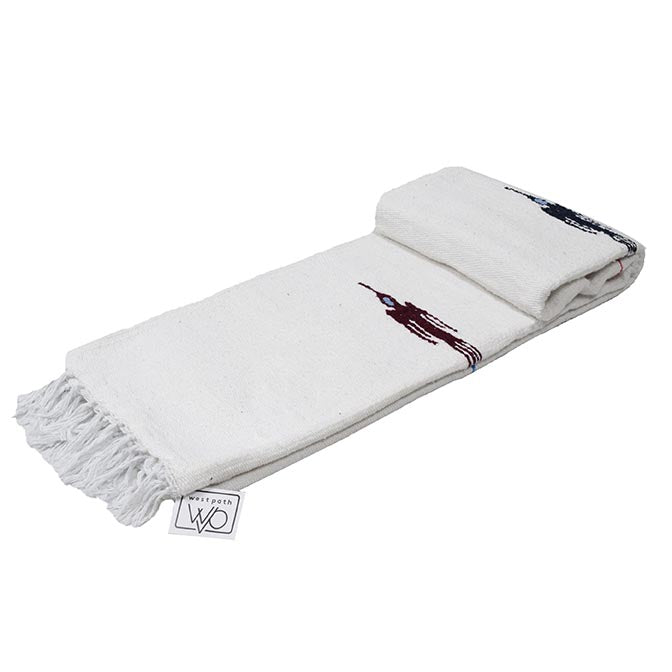 Namaste White Baja Thunderbird Yoga Blanket - OVERLANDERS Outfitter