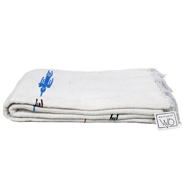 Namaste White Baja Thunderbird Yoga Blanket - OVERLANDERS Outfitter