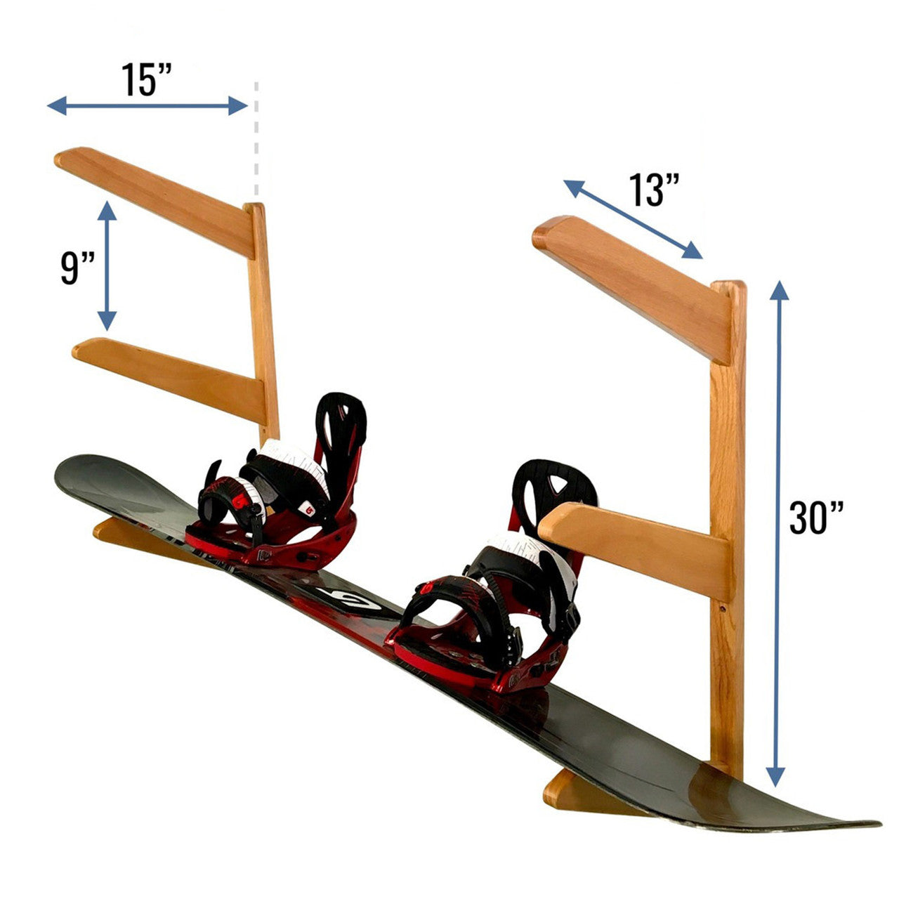 TidyTimber Snowboard Storage Wood Rack | Holds 3 Snowboards - OVERLANDERS Outfitter