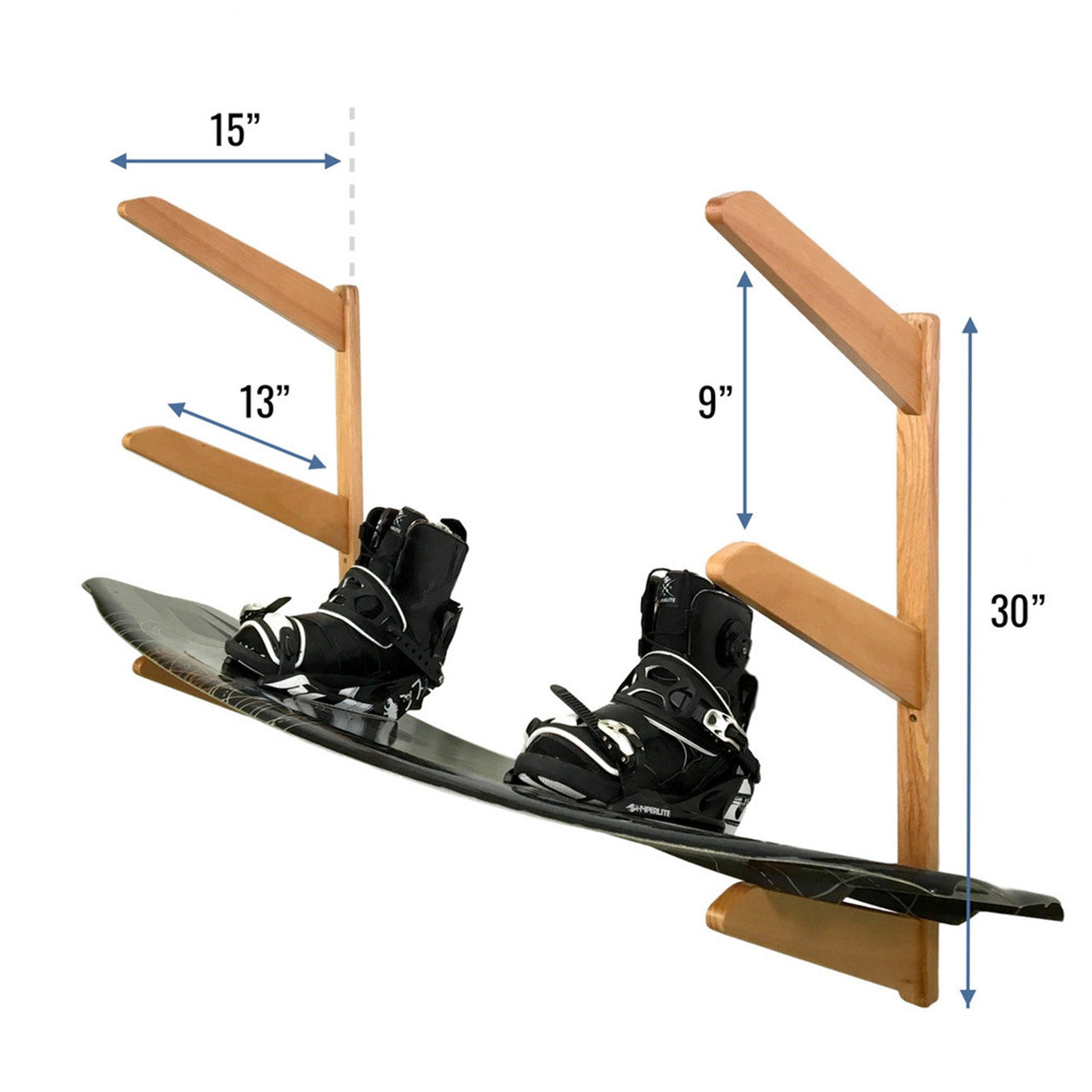 TidyTimber Wakeboard Storage Wood Rack | Holds 3 Wakeboards - OVERLANDERS Outfitter