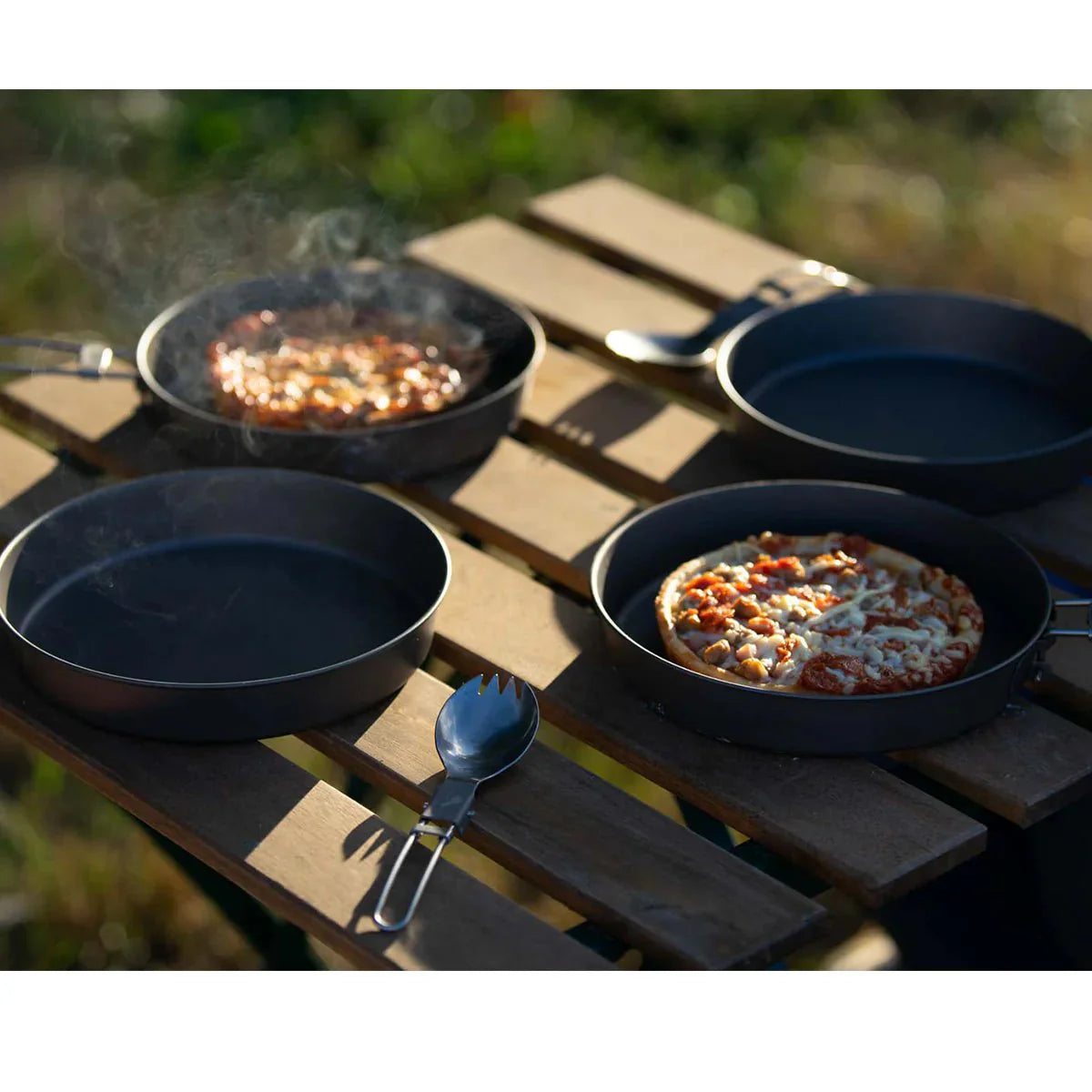 TOAKS Titanium D-165mm (6.5") Deep Pan Set 4 PCS | Ultralight Camping Cookware Set - OVERLANDERS Outfitter