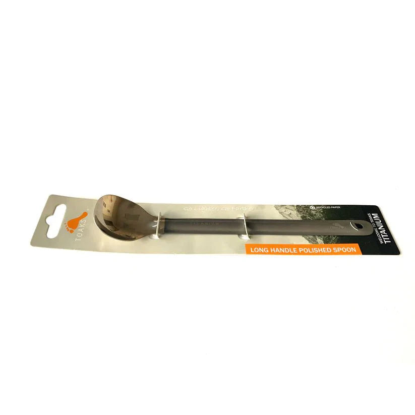 Toaks Titanium Long Handle Spoon with Polished Bowl