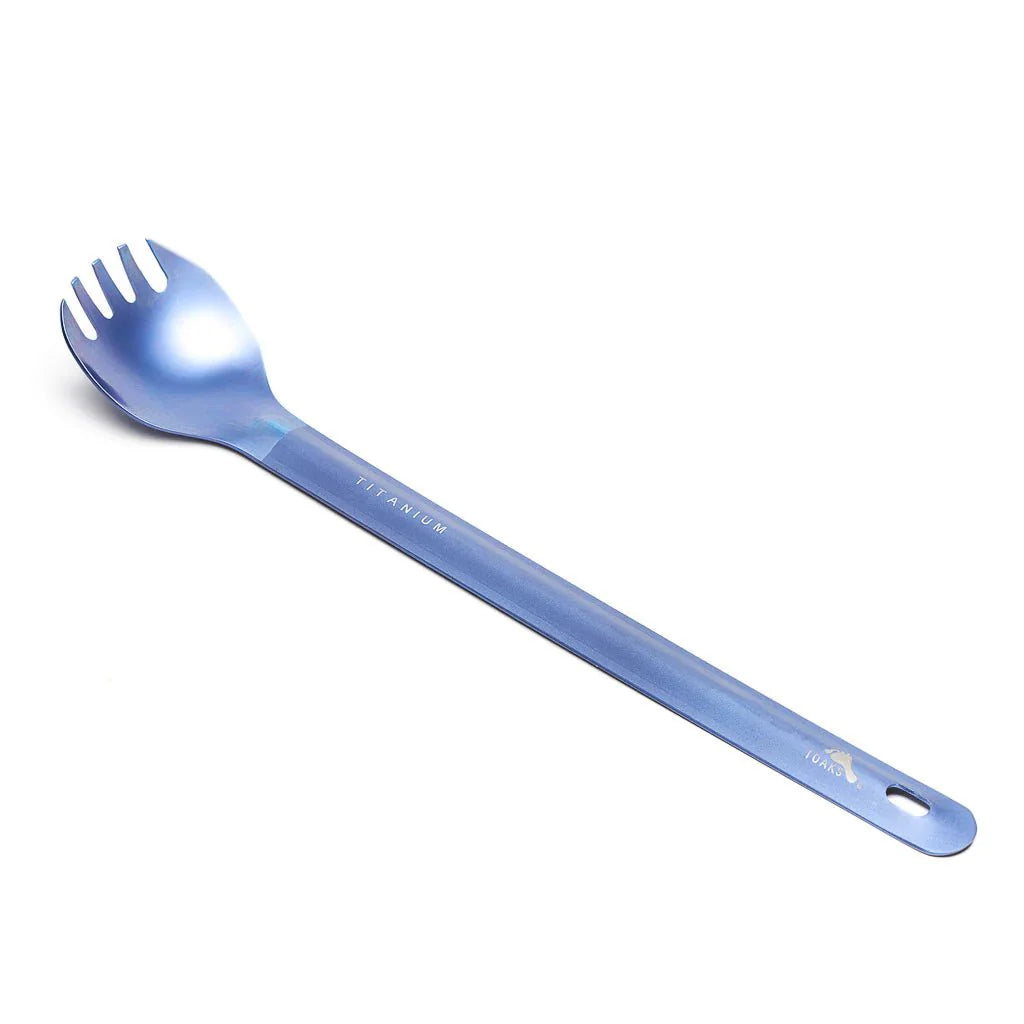 TOAKS Titanium Long Handle Spork with Polished Bowl | Ultralight Backpacking Utensil - OVERLANDERS Outfitter